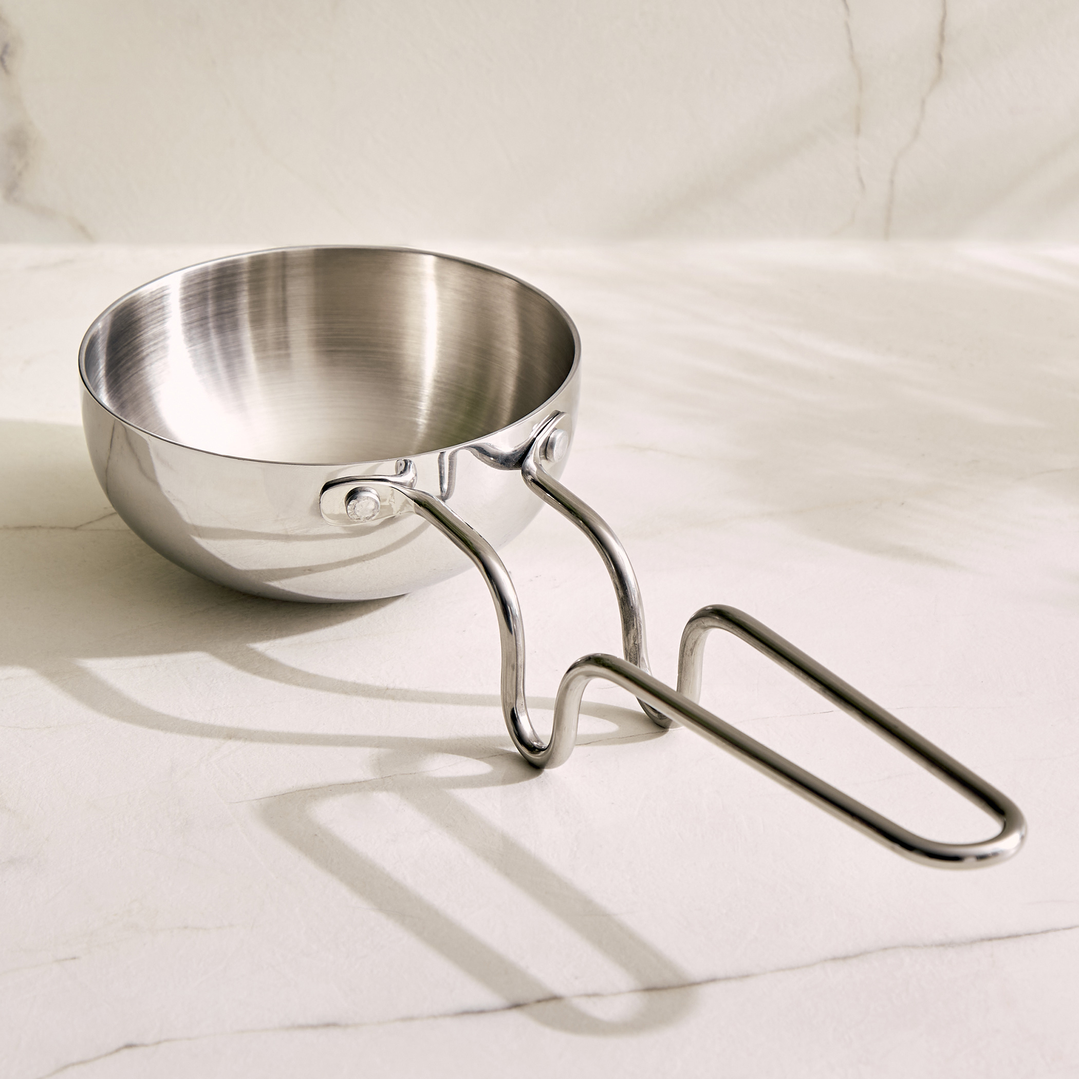 Valeria Carin Tri-Ply Stainless Steel Induction Compatible Tadka Pan - 12cm in Silver