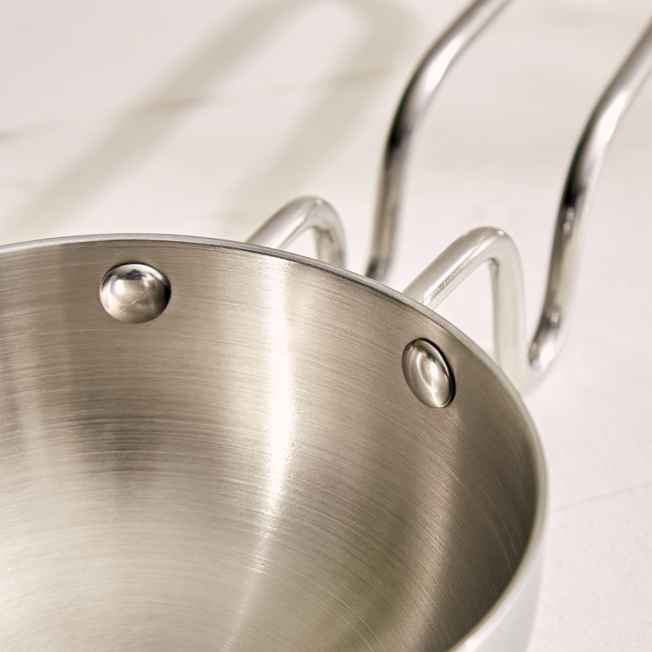 Valeria Carin Tri-Ply Stainless Steel Induction Compatible Tadka Pan - 12cm in Silver