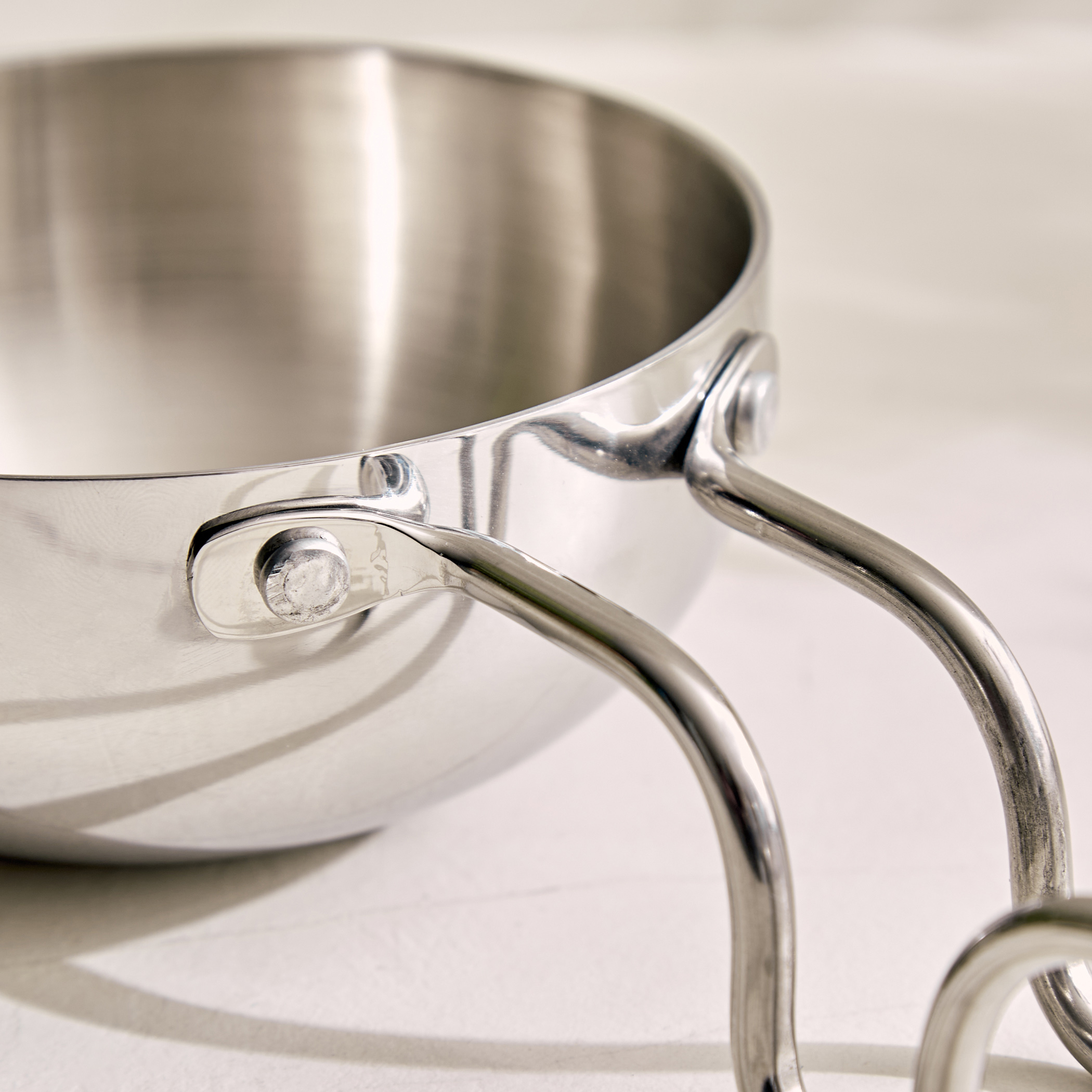 Valeria Carin Tri-Ply Stainless Steel Induction Compatible Tadka Pan - 12cm in Silver