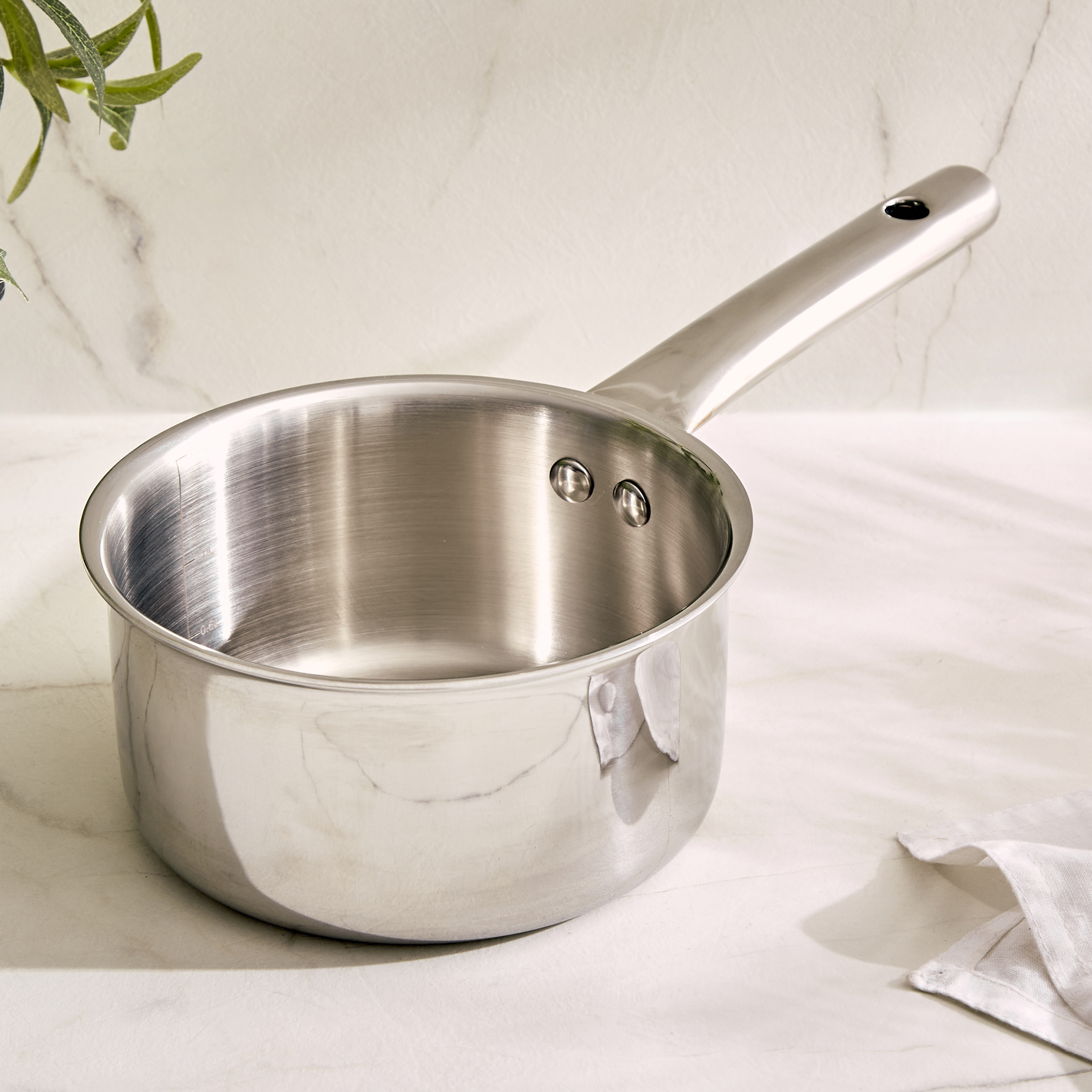 Valeria Carin Tri-Ply Stainless Steel Induction Compatible Milk Pan - 1.7L in Silver