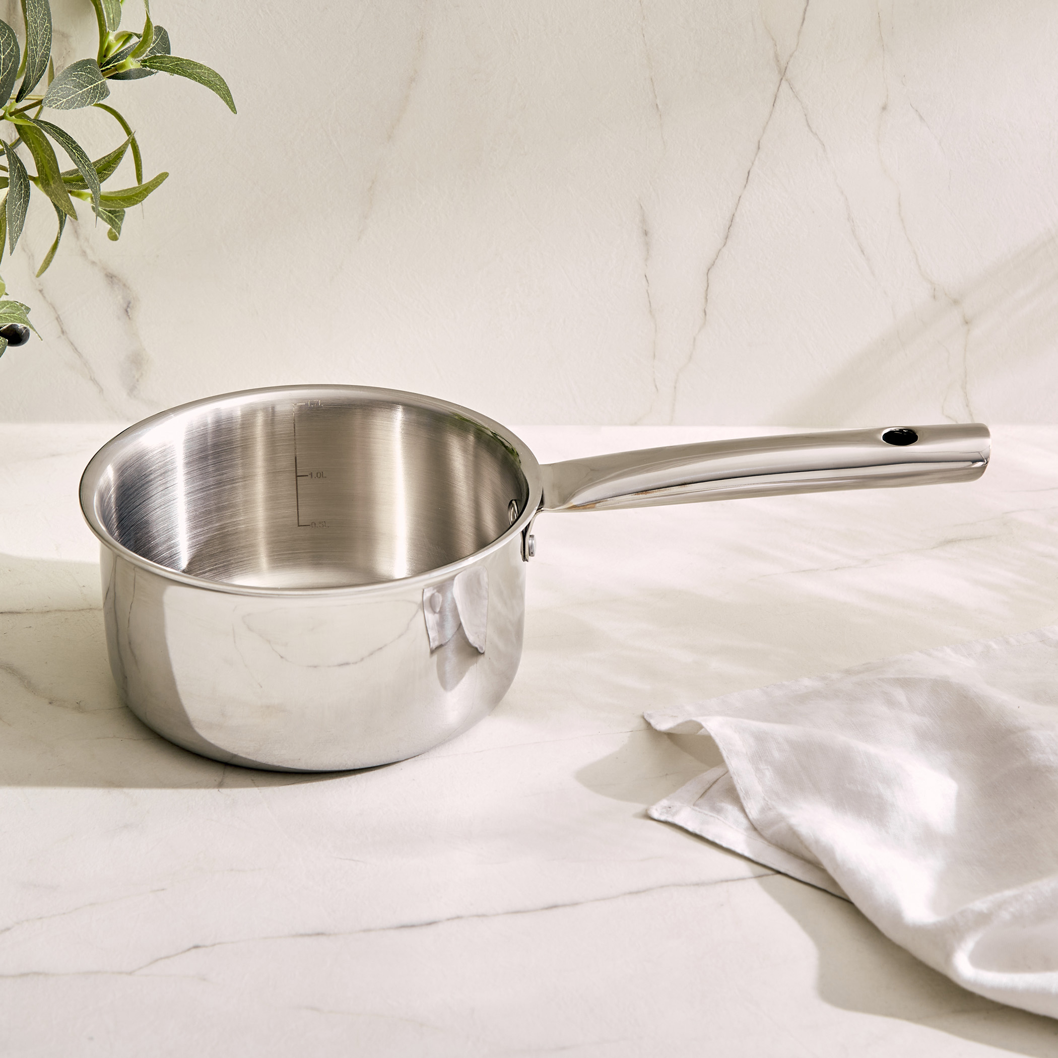 Valeria Carin Tri-Ply Stainless Steel Induction Compatible Milk Pan - 1.7L in Silver
