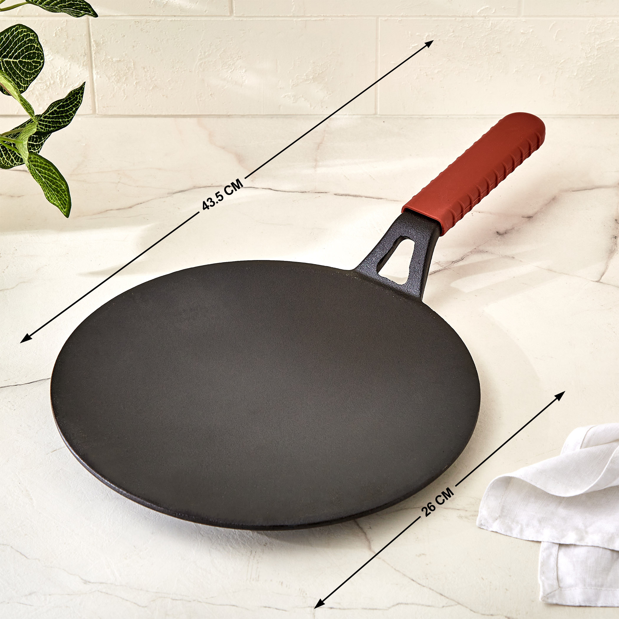 Terra Tales Sally Cast Iron Concave Tawa - 26cm in Black