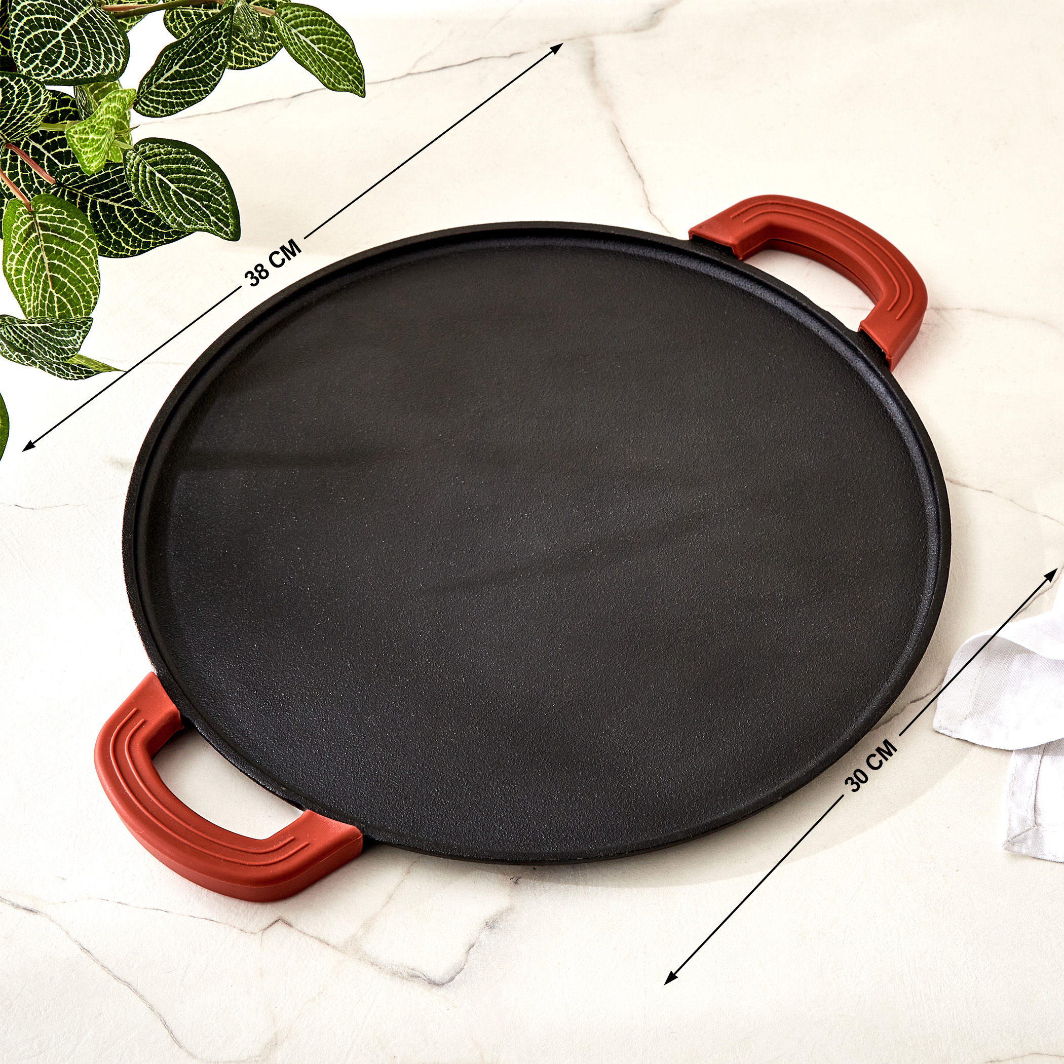 Terra Tales Sally Cast Iron Dosa Tawa - 30cm in Black