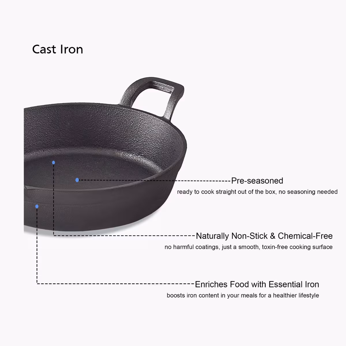 Terra Tales Sally Cast Iron Mini Frying Pan - 12cm in Black