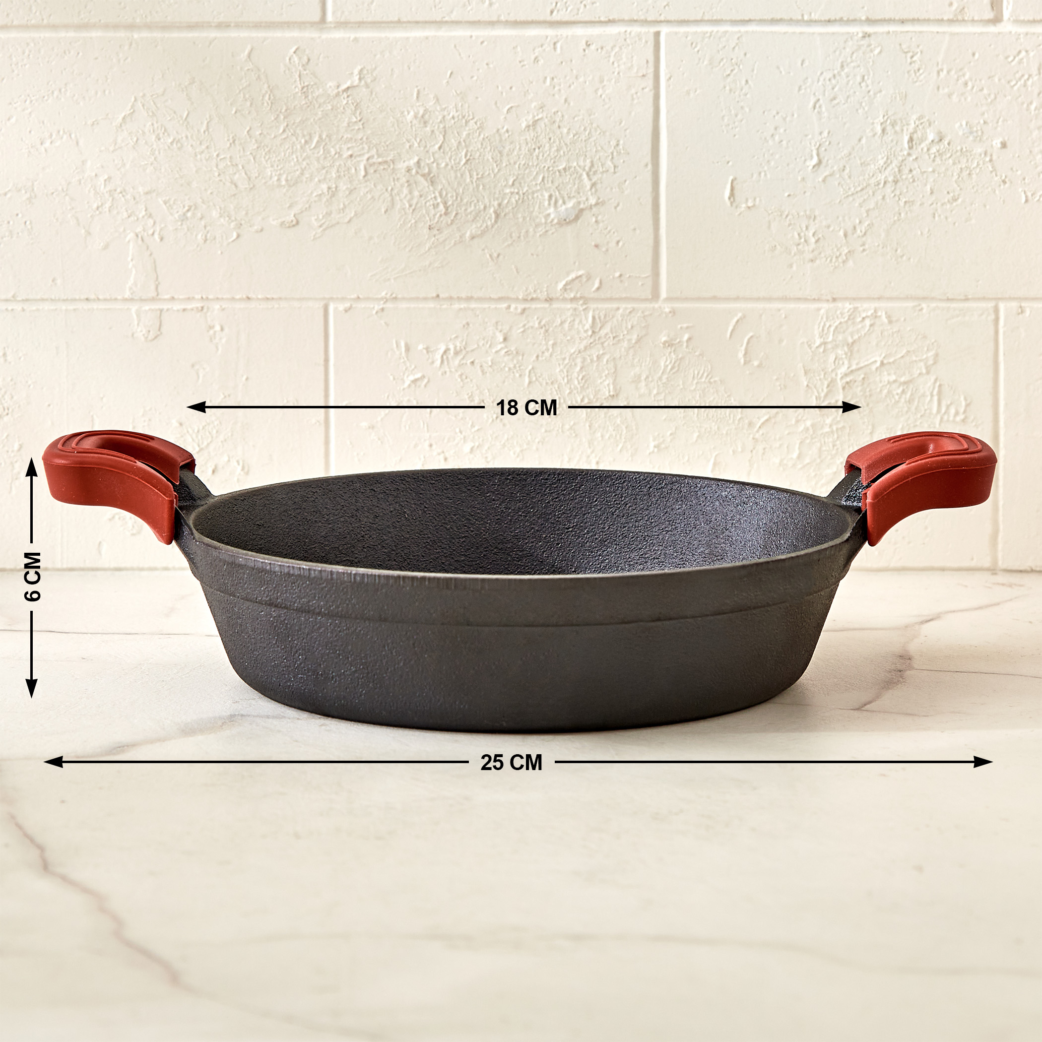 Terra Tales Sally Cast Iron Mini Kadhai - 700ml in Black