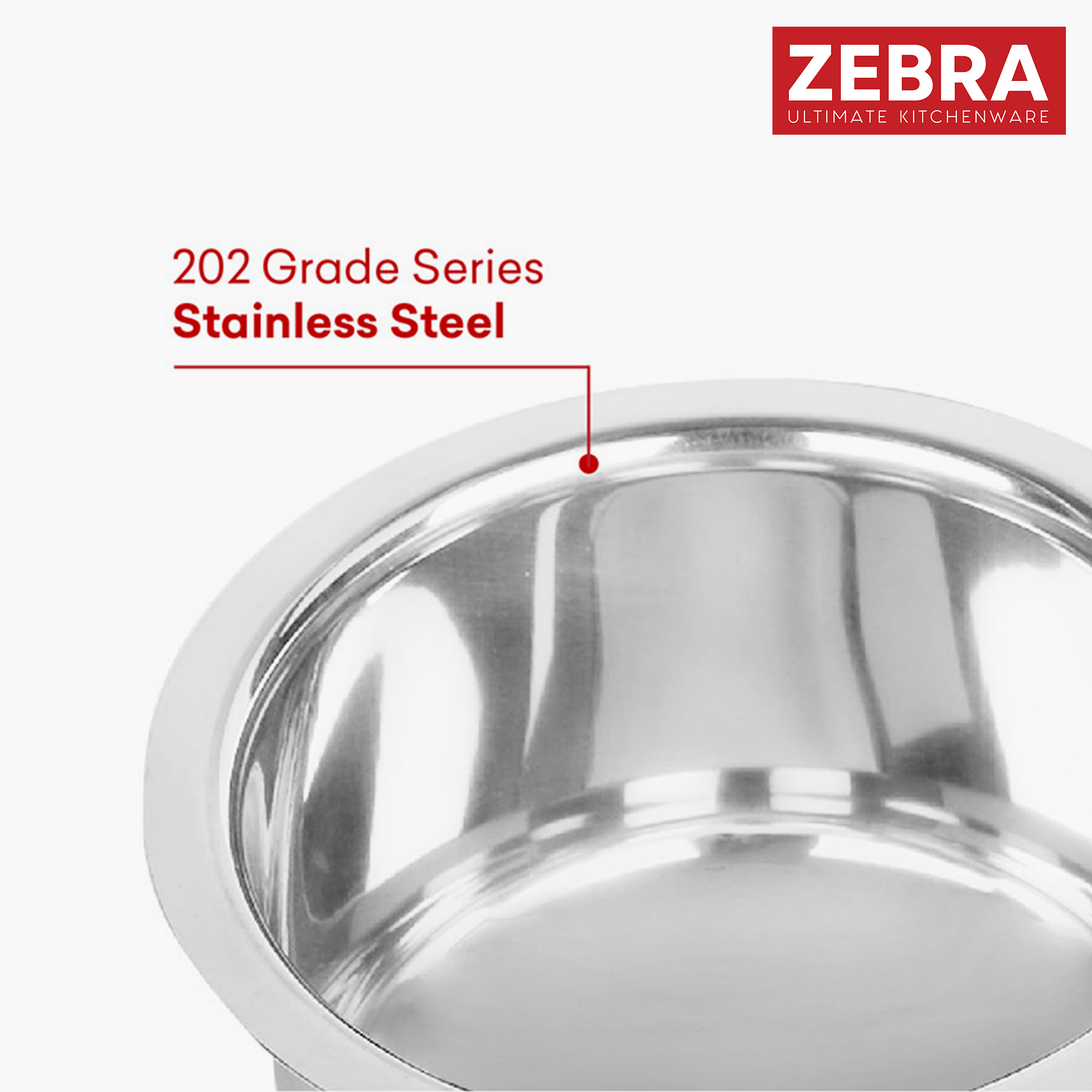 ZEBRA Stainless Steel Copper Bottom Tope - 1L in Silver