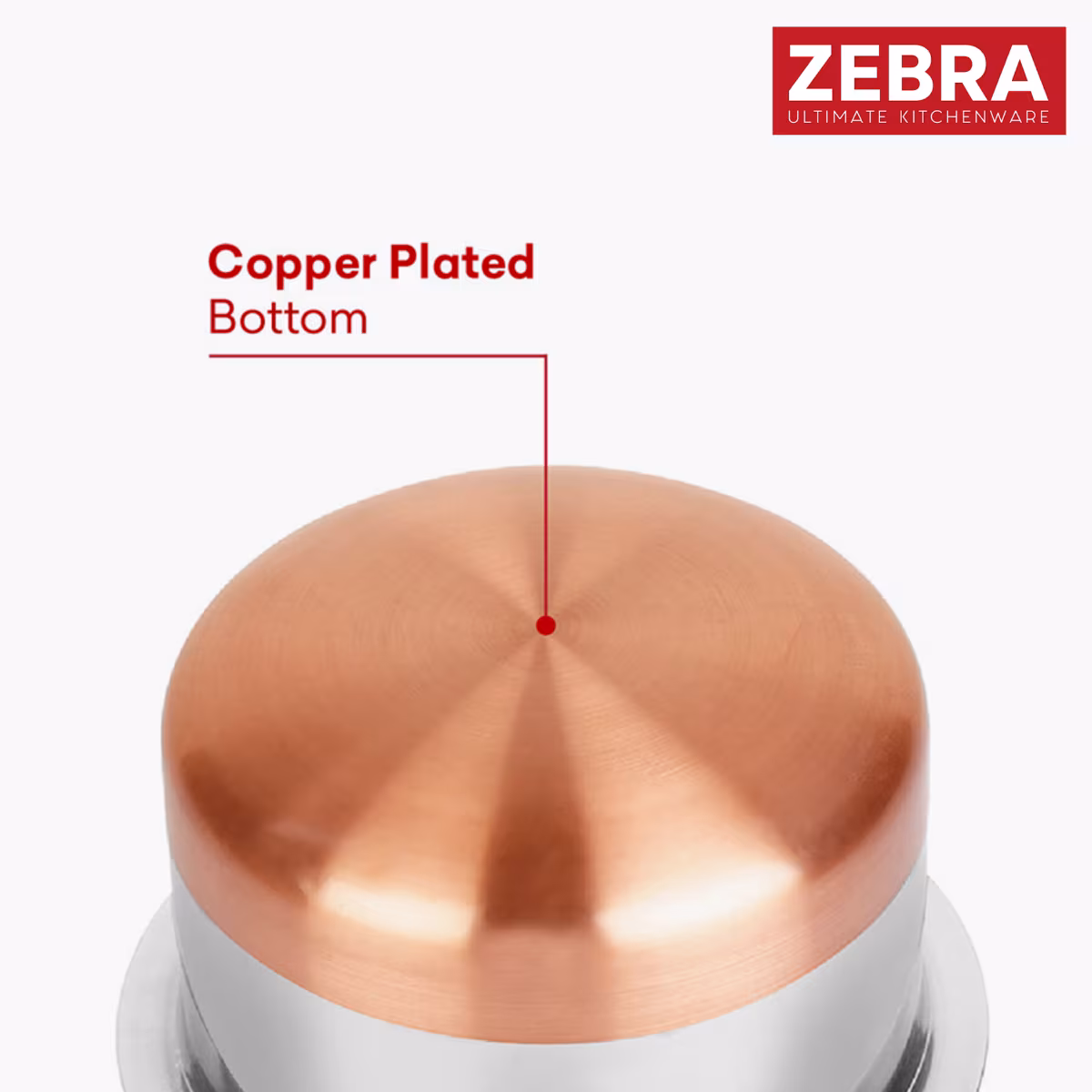 ZEBRA Stainless Steel Copper Bottom Tope - 2L in Silver