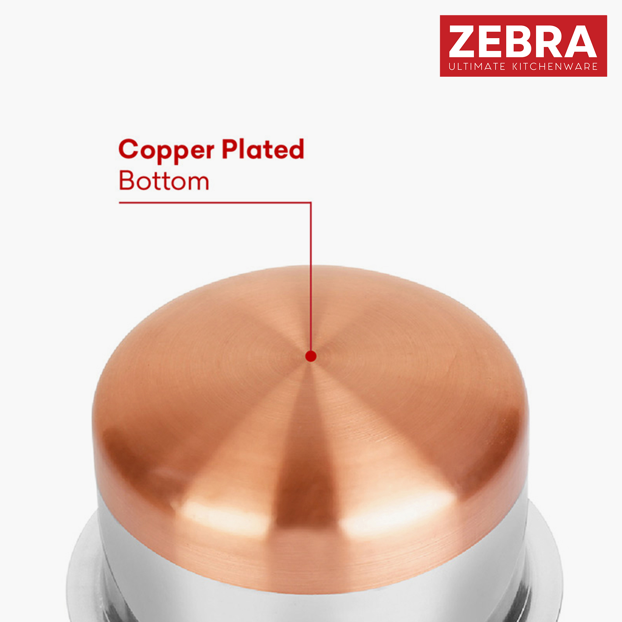 ZEBRA Stainless Steel Copper Bottom Tope - 2L in Silver
