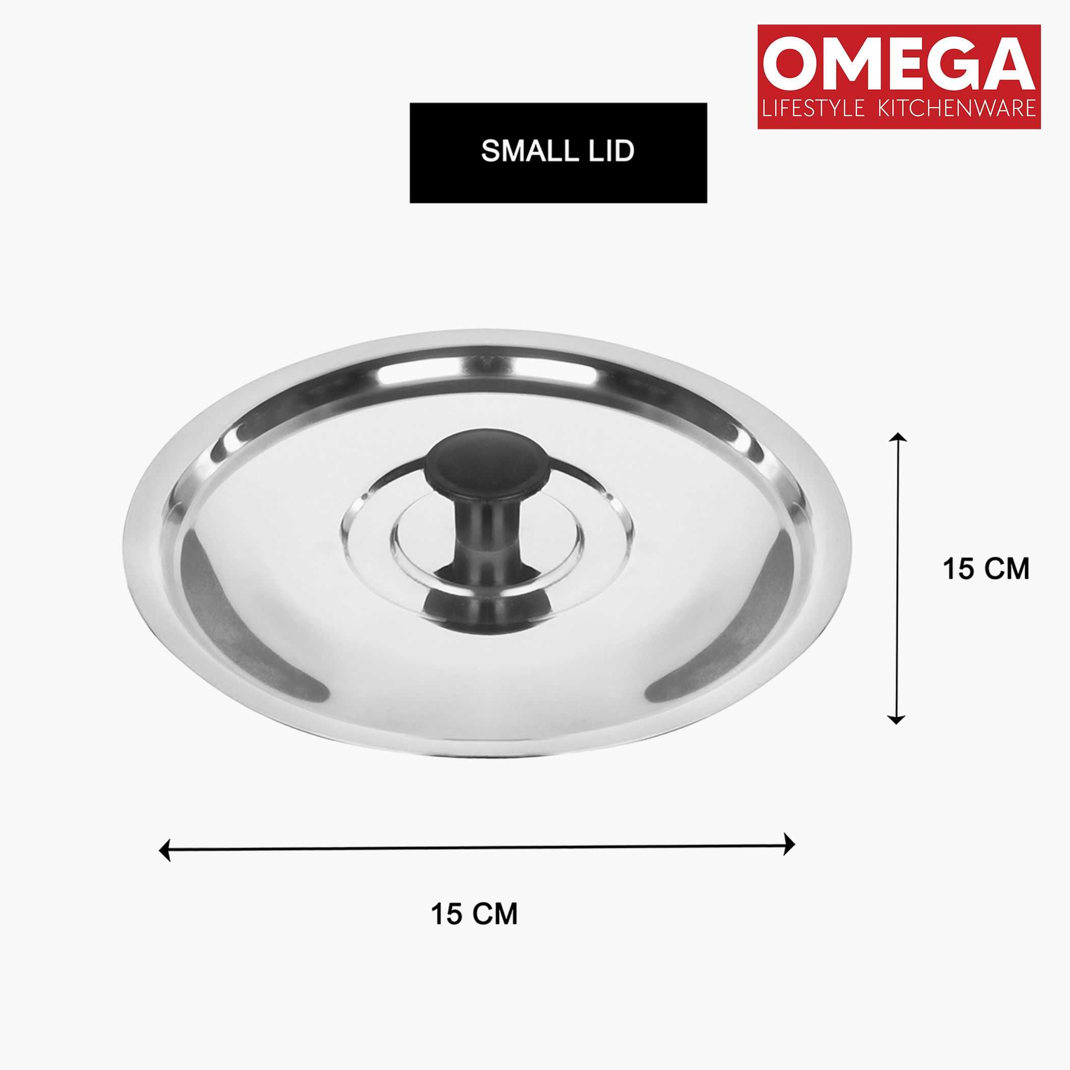 OMEGA Set of 2 Stainless Steel Sauce Pan with Lid in Silver
