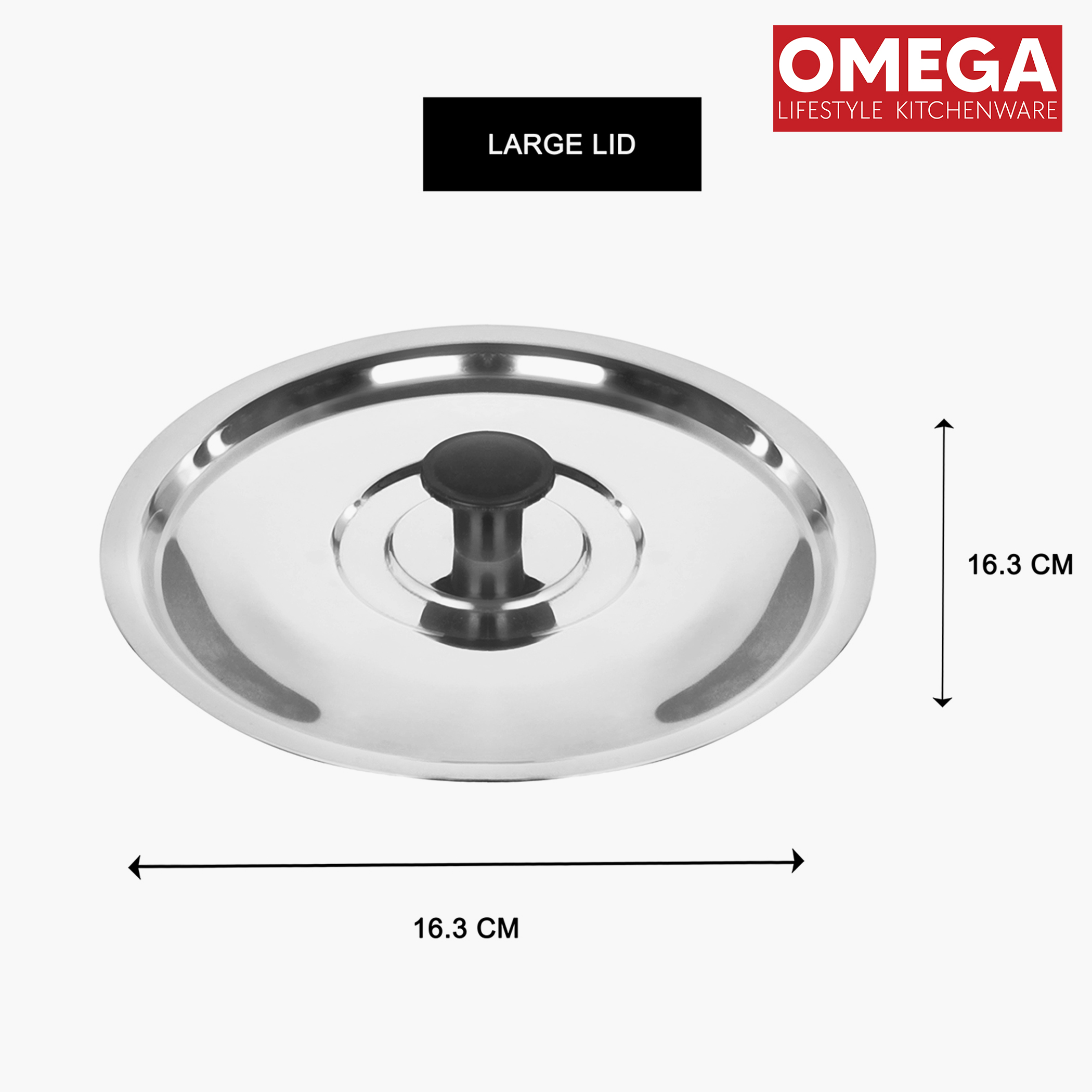 OMEGA Set of 2 Stainless Steel Sauce Pan with Lid in Silver