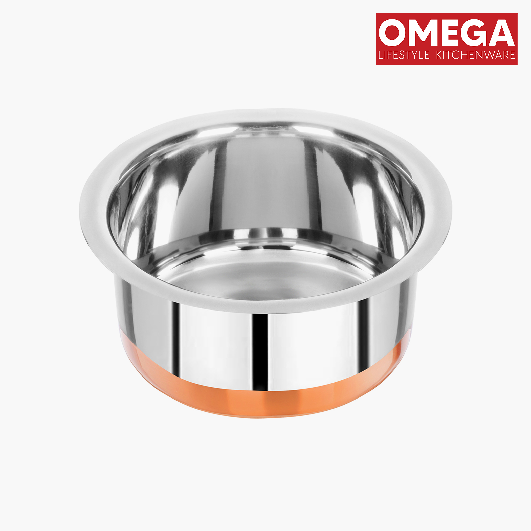 OMEGA Stainless Steel Copper Bottom Tope - 2L in Silver