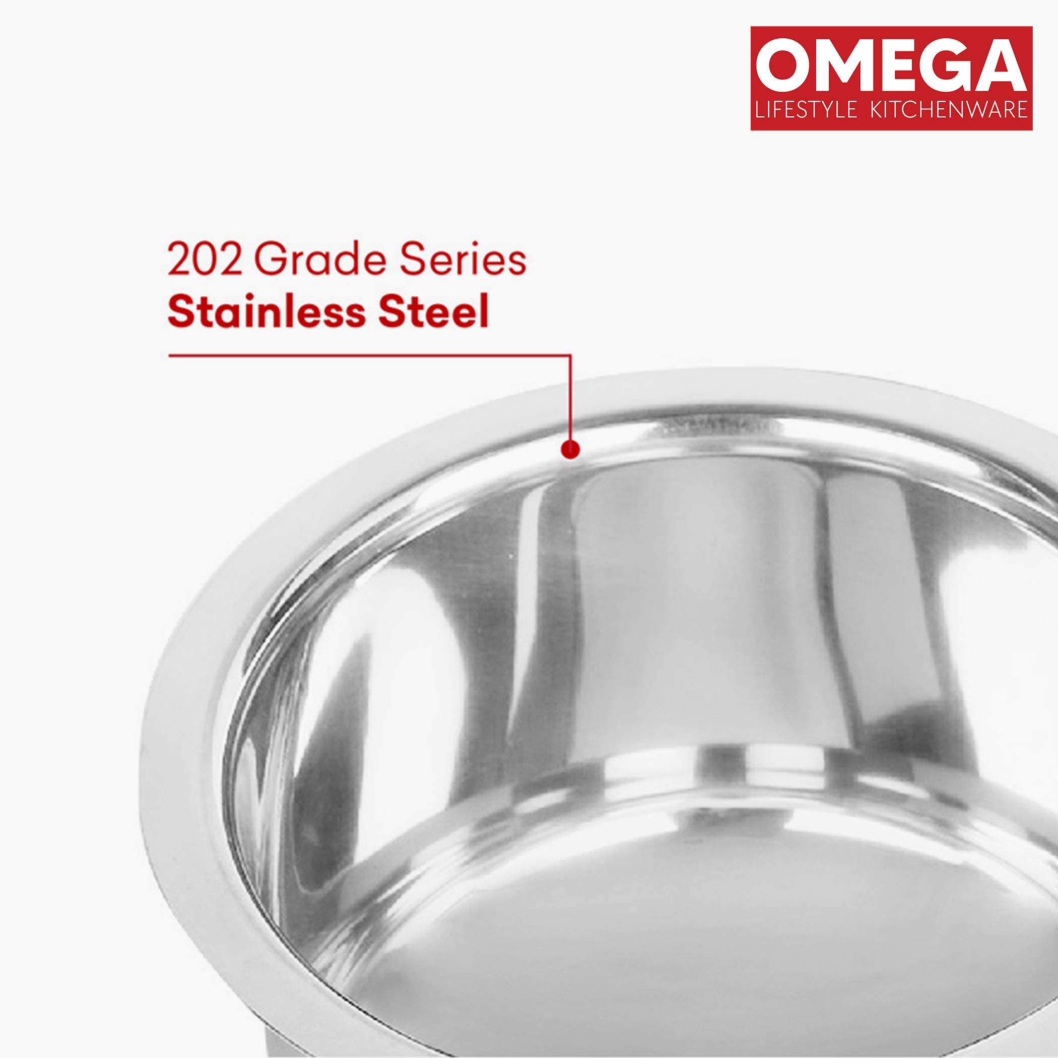 OMEGA Stainless Steel Copper Bottom Tope - 2L in Silver
