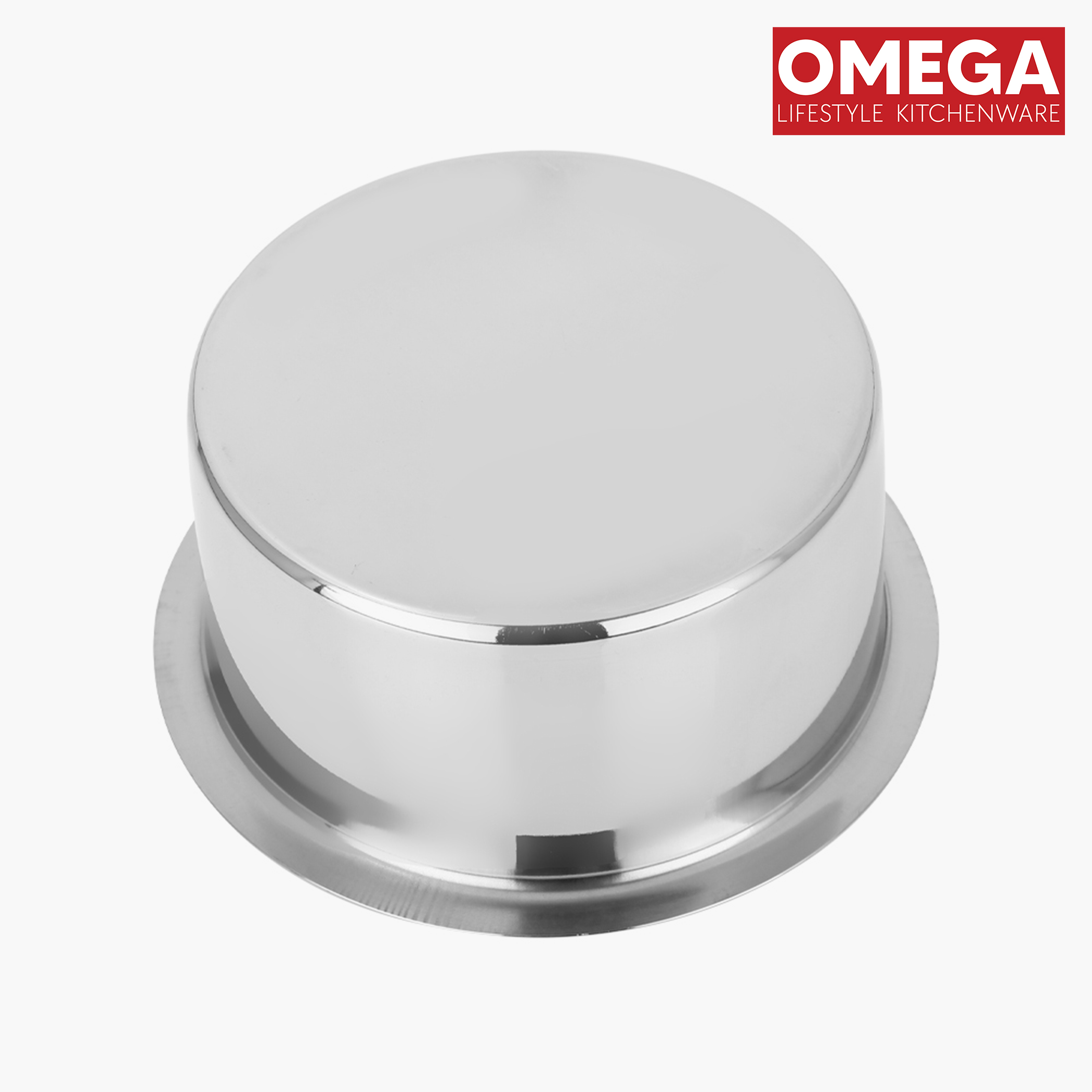 OMEGA 2Pcs Stainless Steel Flat Bottom Cookware Set in Silver