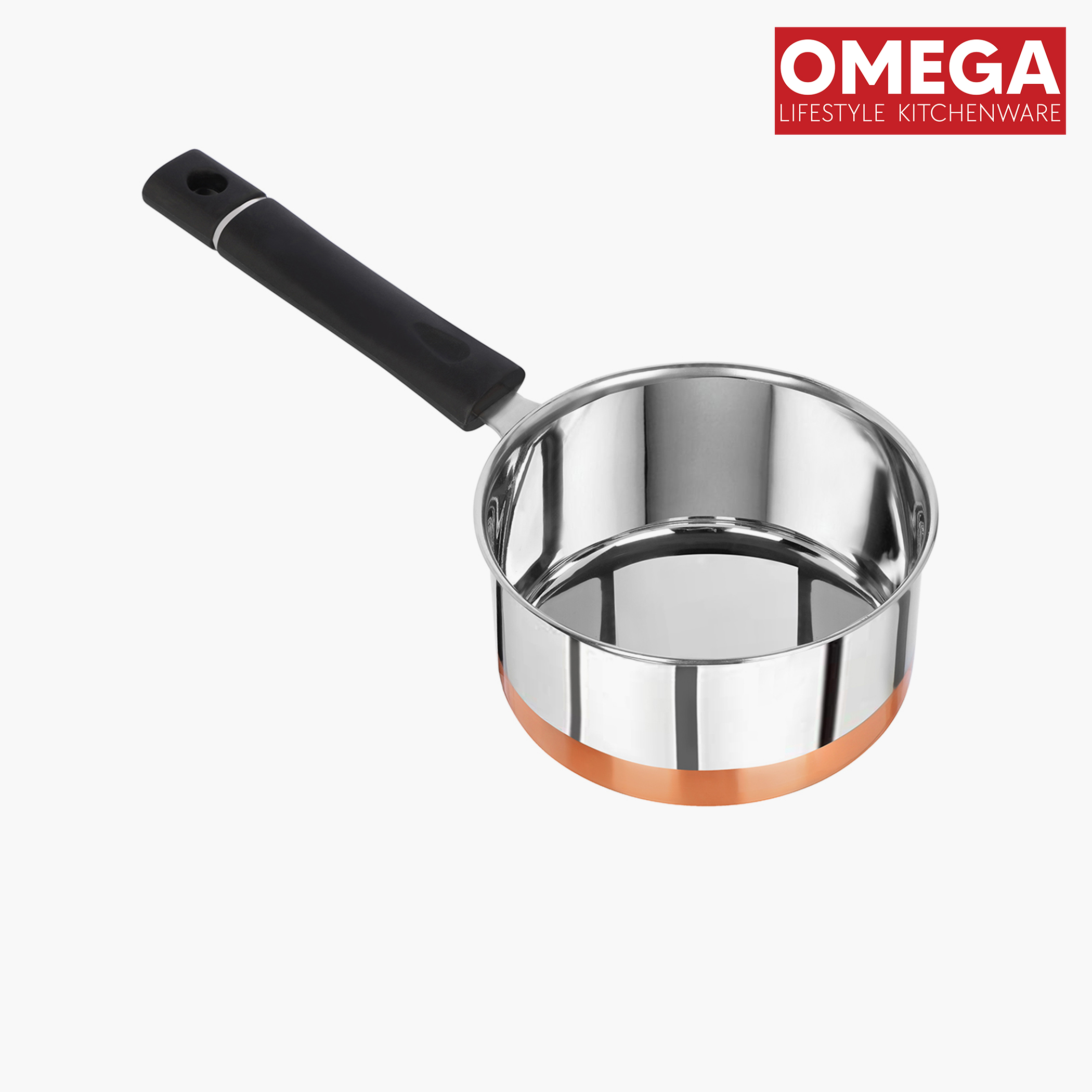 OMEGA 3Pcs Stainless Steel Copper Bottom Cookware Set in Silver