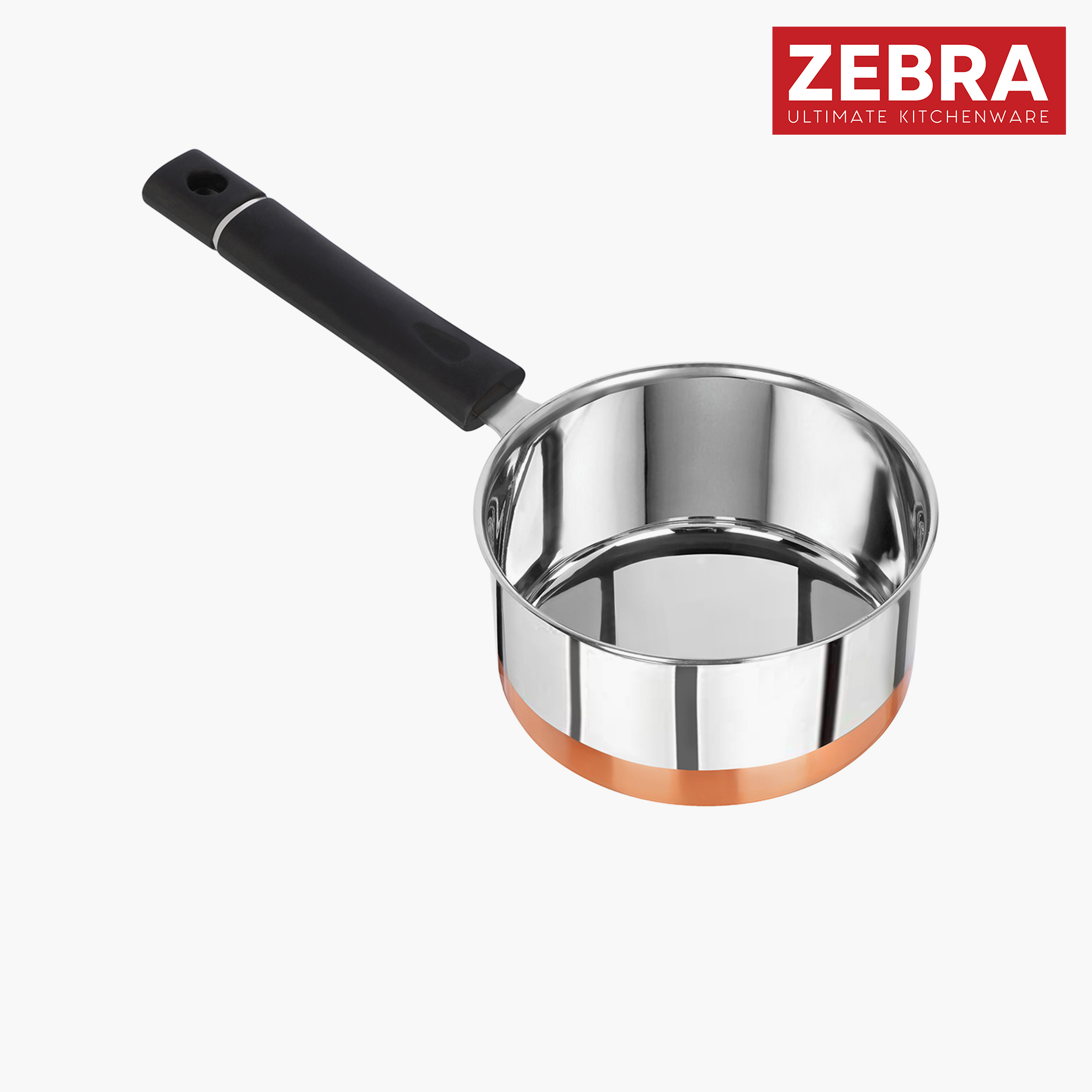 ZEBRA Stainless Steel Copper Bottom Sauce Pan - 1.2L in Silver