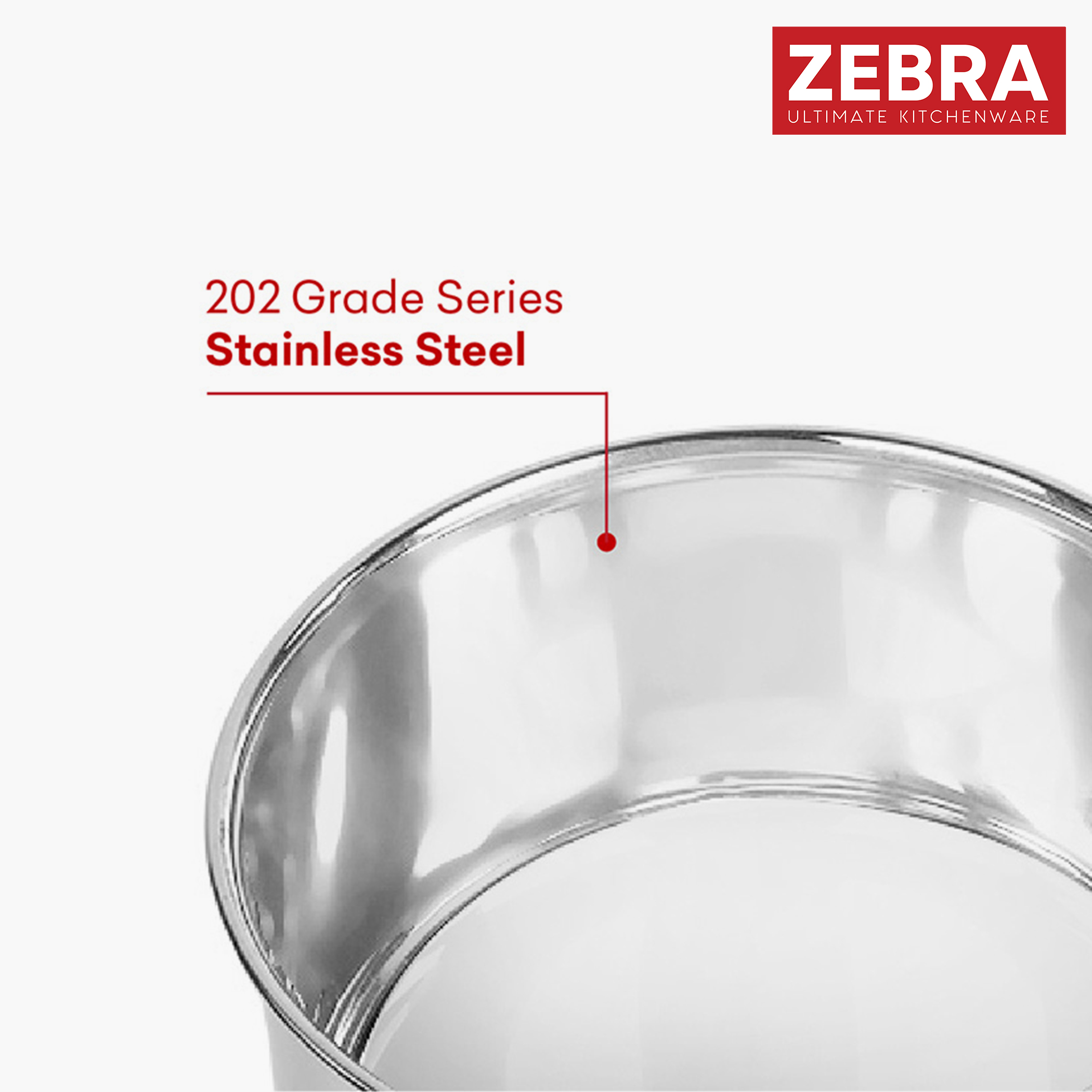 ZEBRA Stainless Steel Copper Bottom Saucepan - 2L in Silver