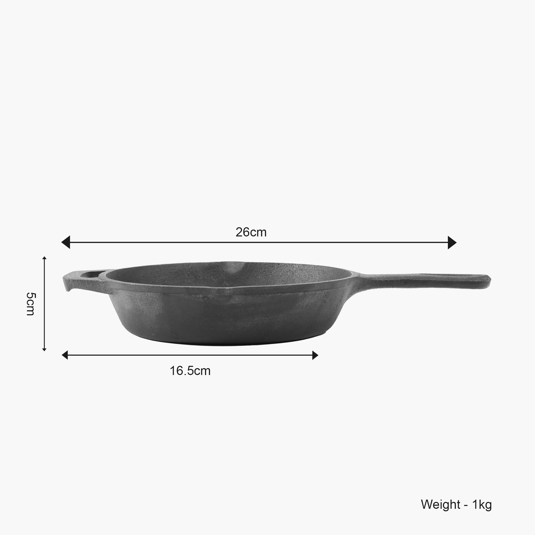 WONDERCHEF Forza Pre Seasoned Cast Iron Frying Pan - 0.5L in Black
