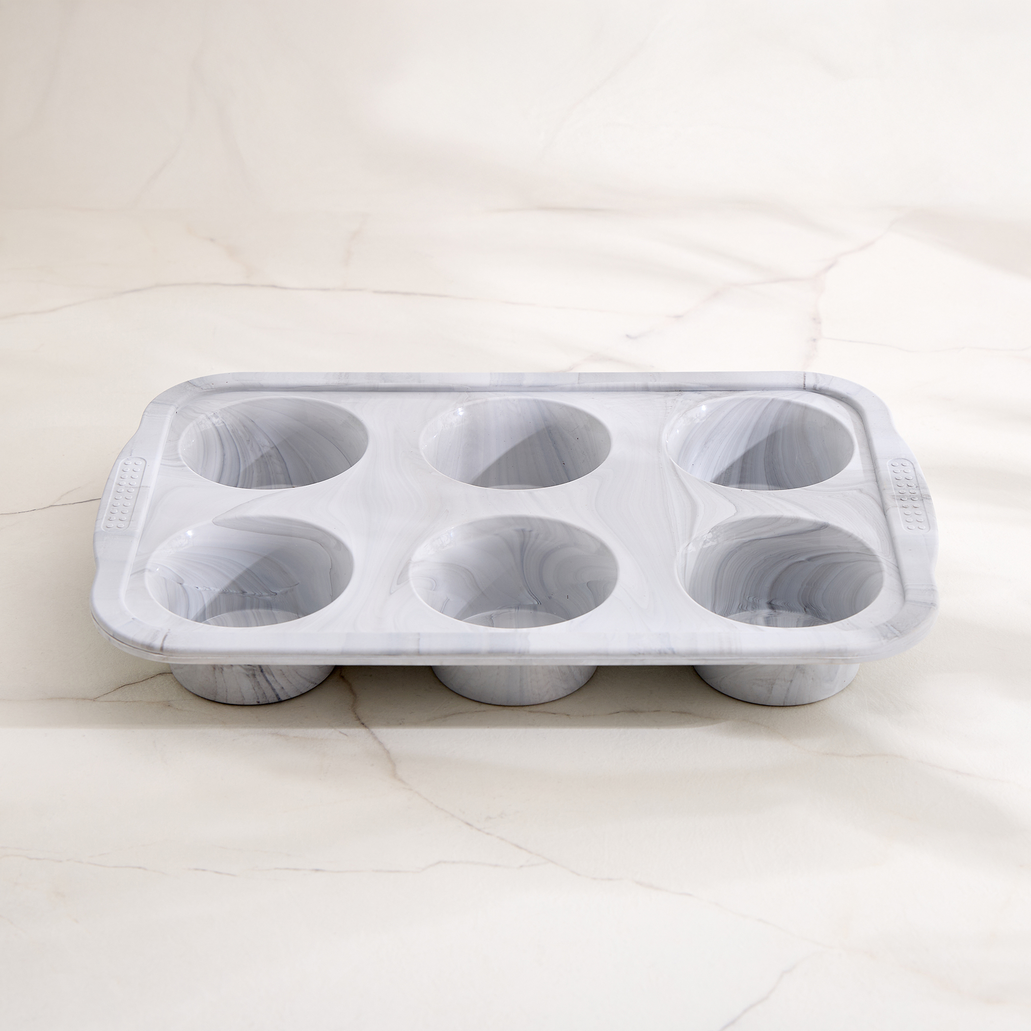 Bakers Pride Floura Silicone 6 Cups Muffin Pan in Grey