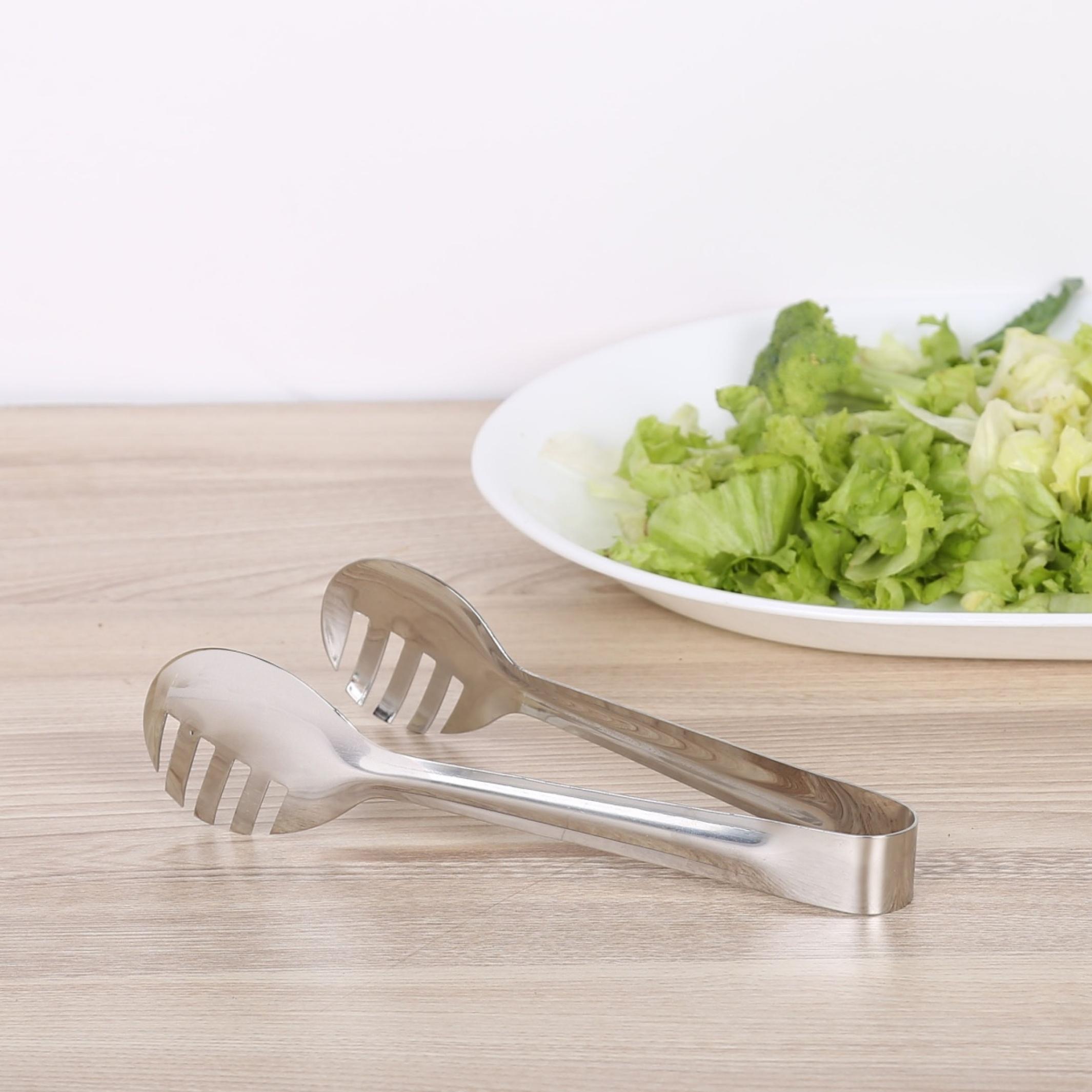 Ferrit Stainless Steel Spaghetti Tongs in Silver