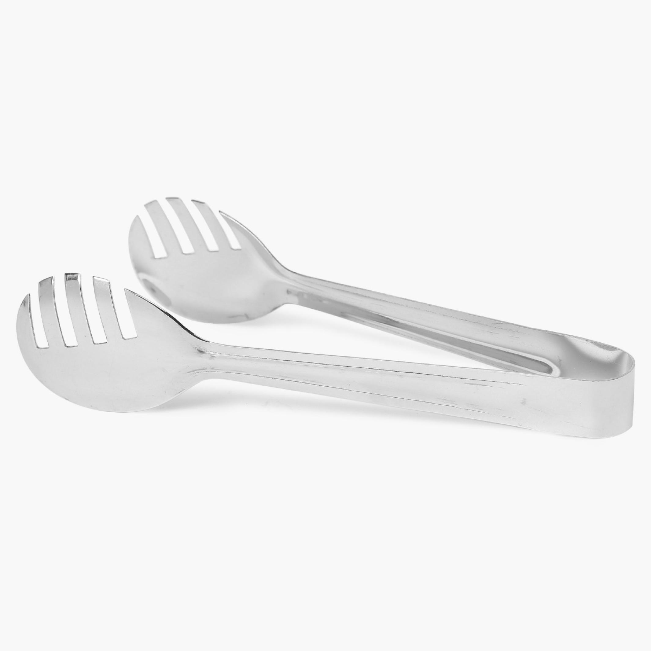Ferrit Stainless Steel Spaghetti Tongs in Silver