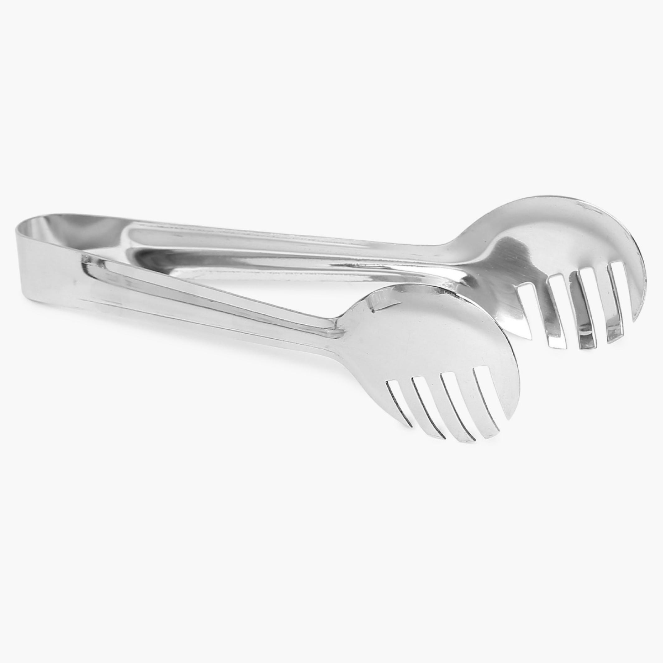 Ferrit Stainless Steel Spaghetti Tongs in Silver