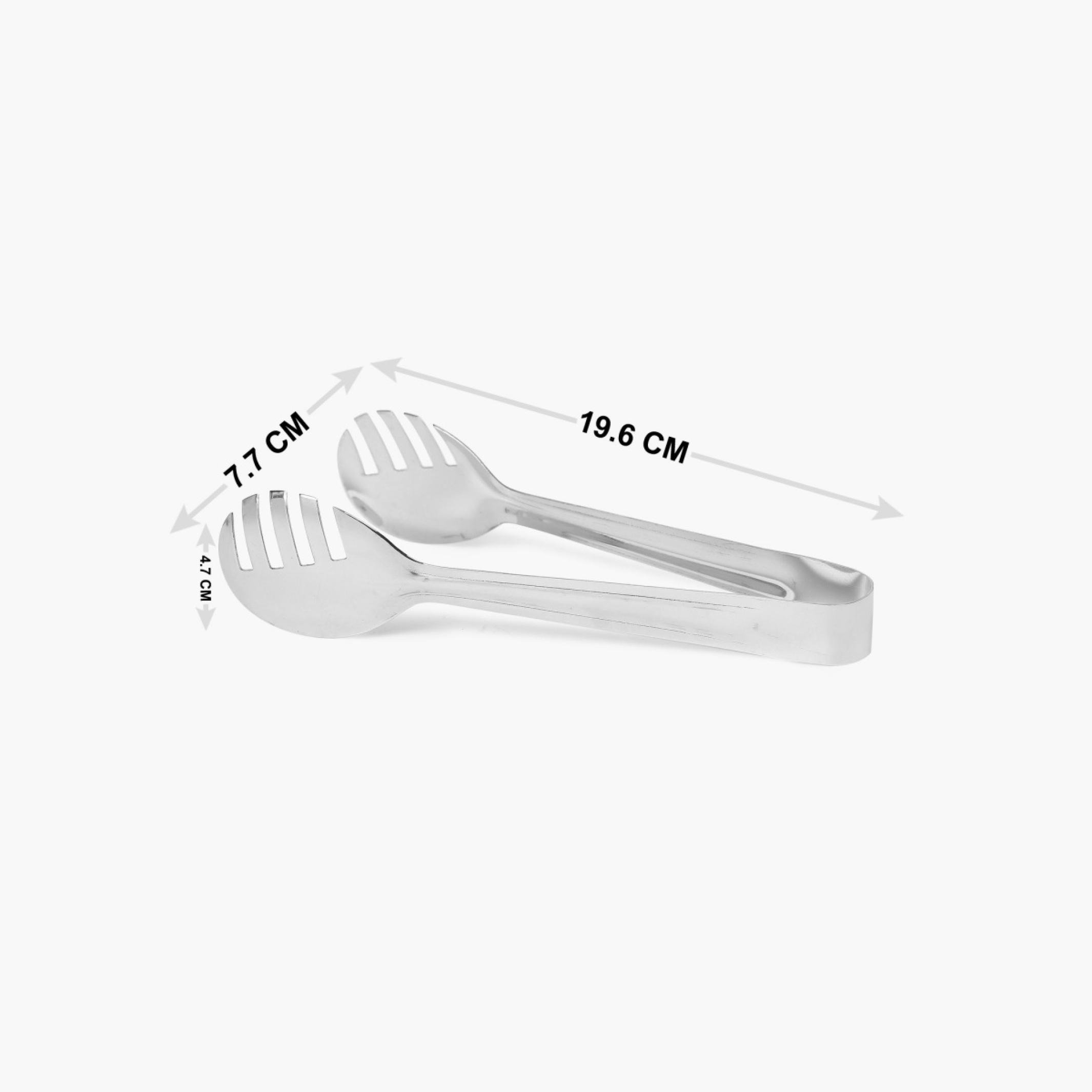 Ferrit Stainless Steel Spaghetti Tongs in Silver