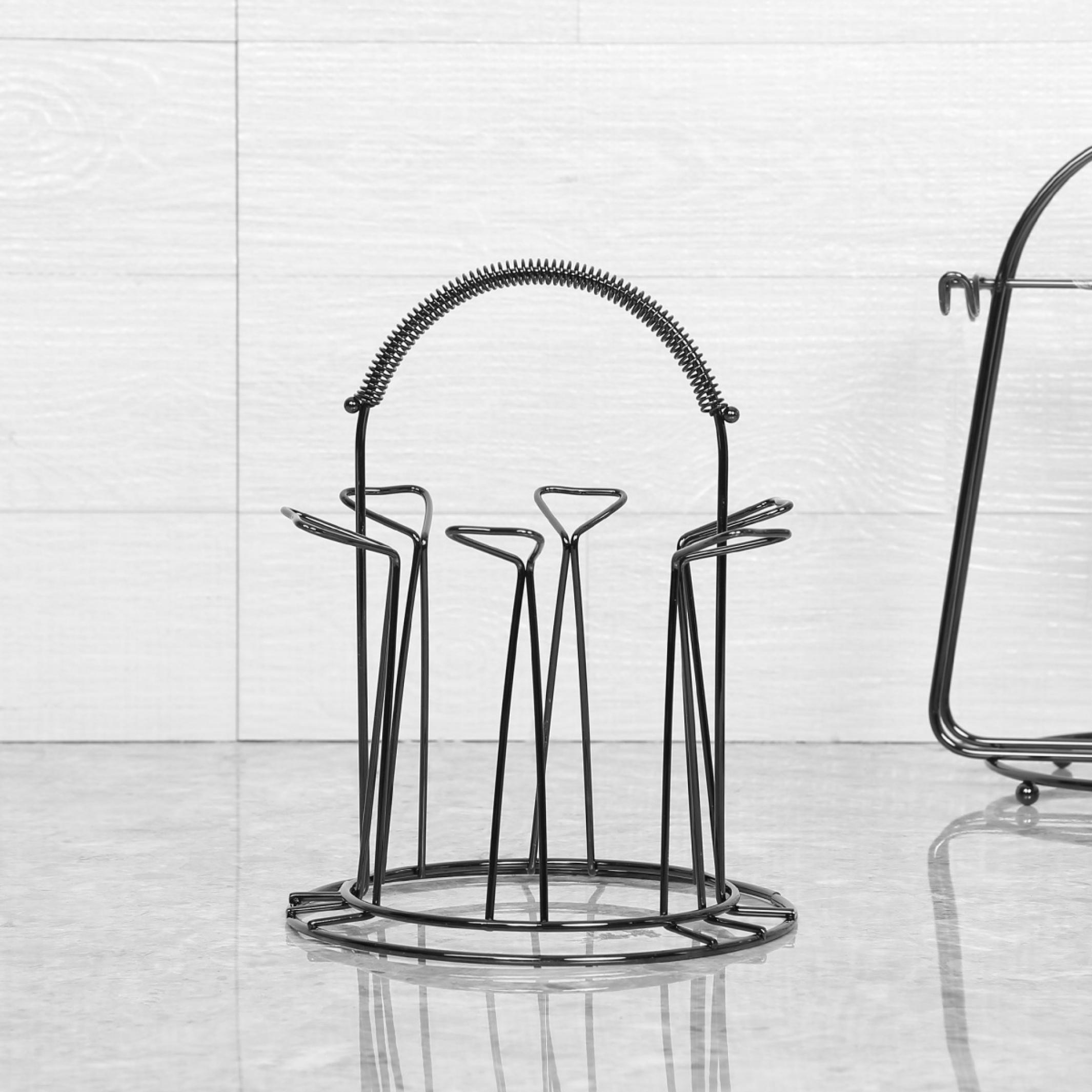 Gravel Solid  Tumbler Holder - Metal - Tumbler Holder - 18 cm x 18 cm x 23 cm - Black in Black