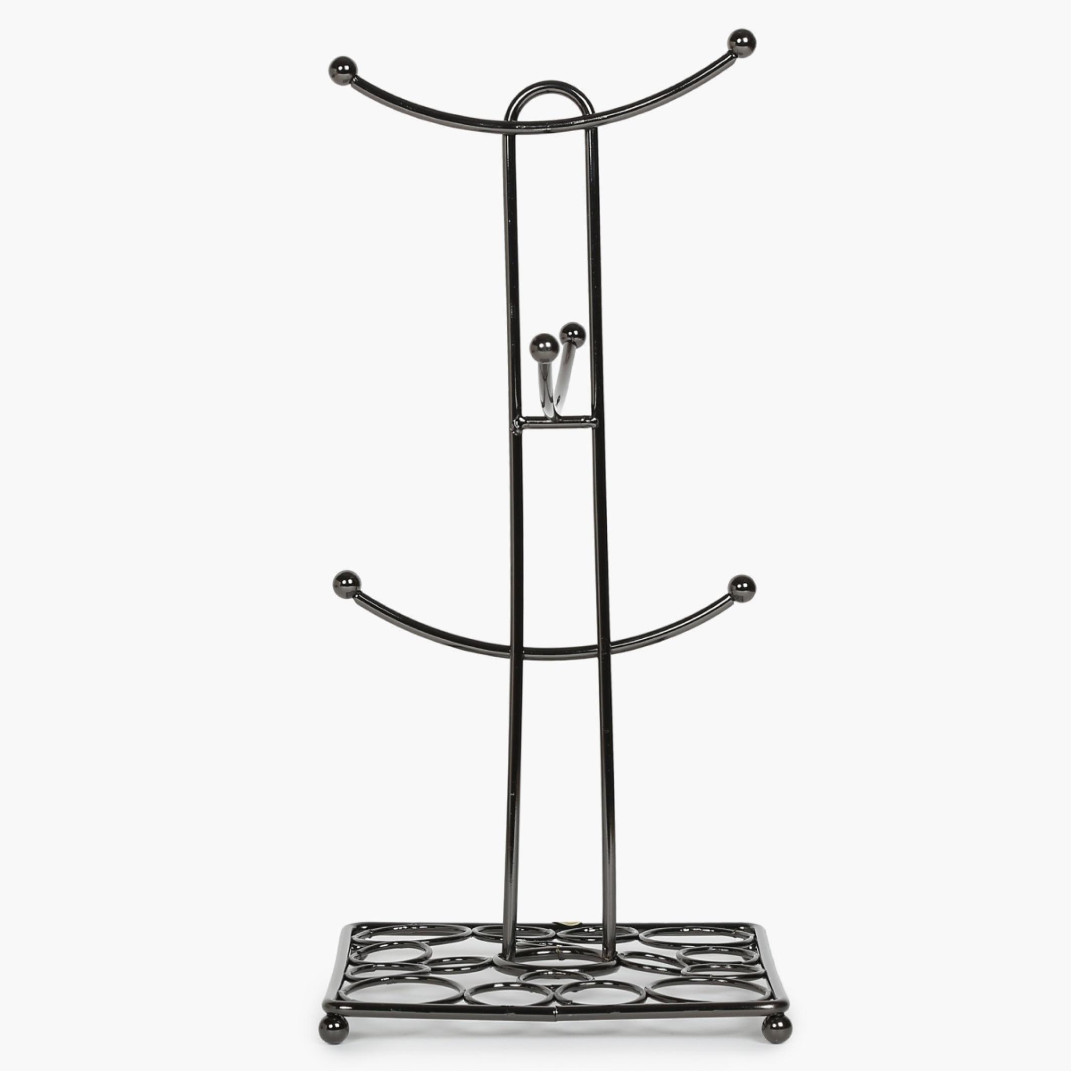 Gravel Solid  Mug Tree - Stainless Steel -  Mug Tree - 14.5 cm x 14.5 cm x 32 cm - Black in Black