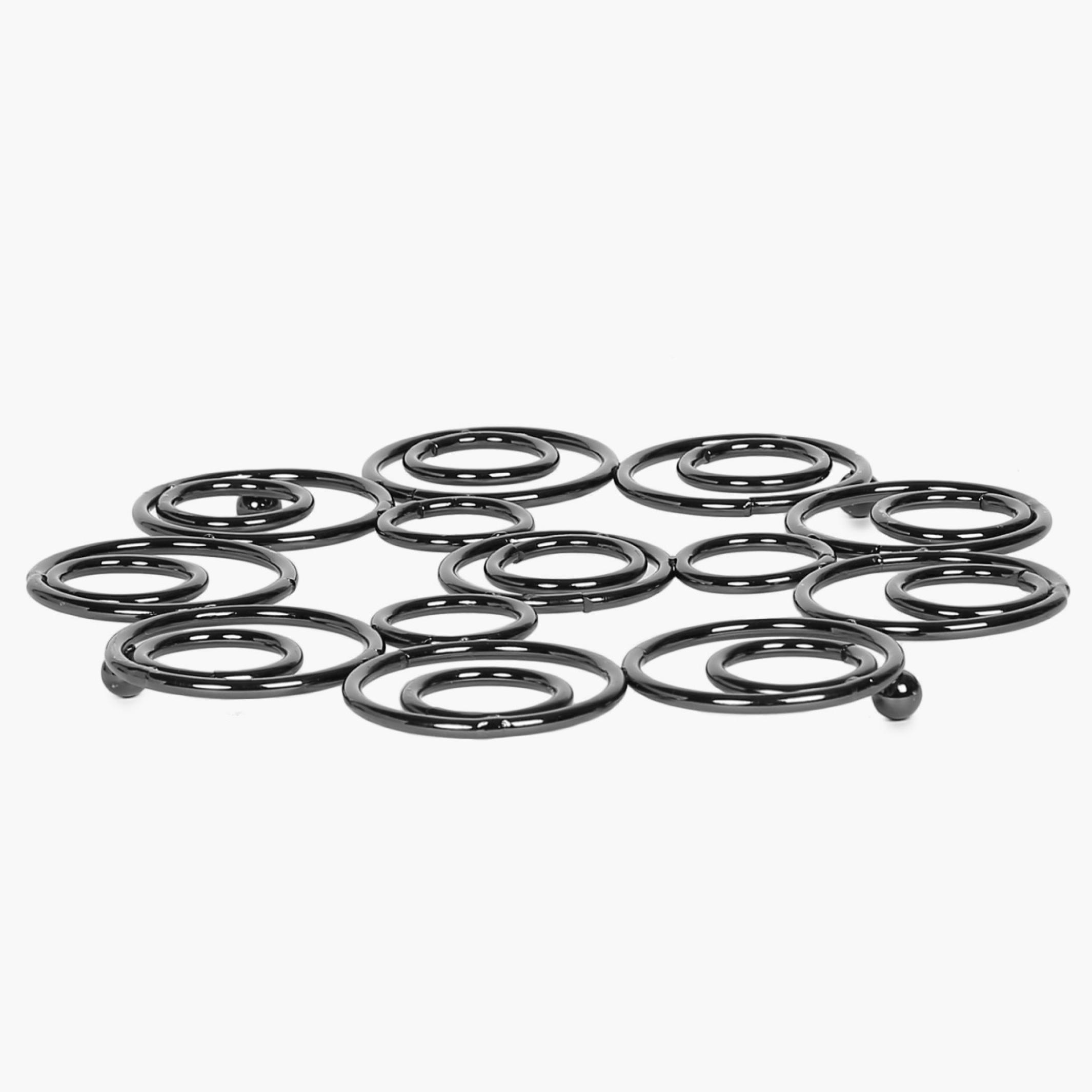 Gravel Solid Trivets - Stainless Steel -  Trivet - 20.5 cm x 20.5 cm x 1.5 cm - Black in Black