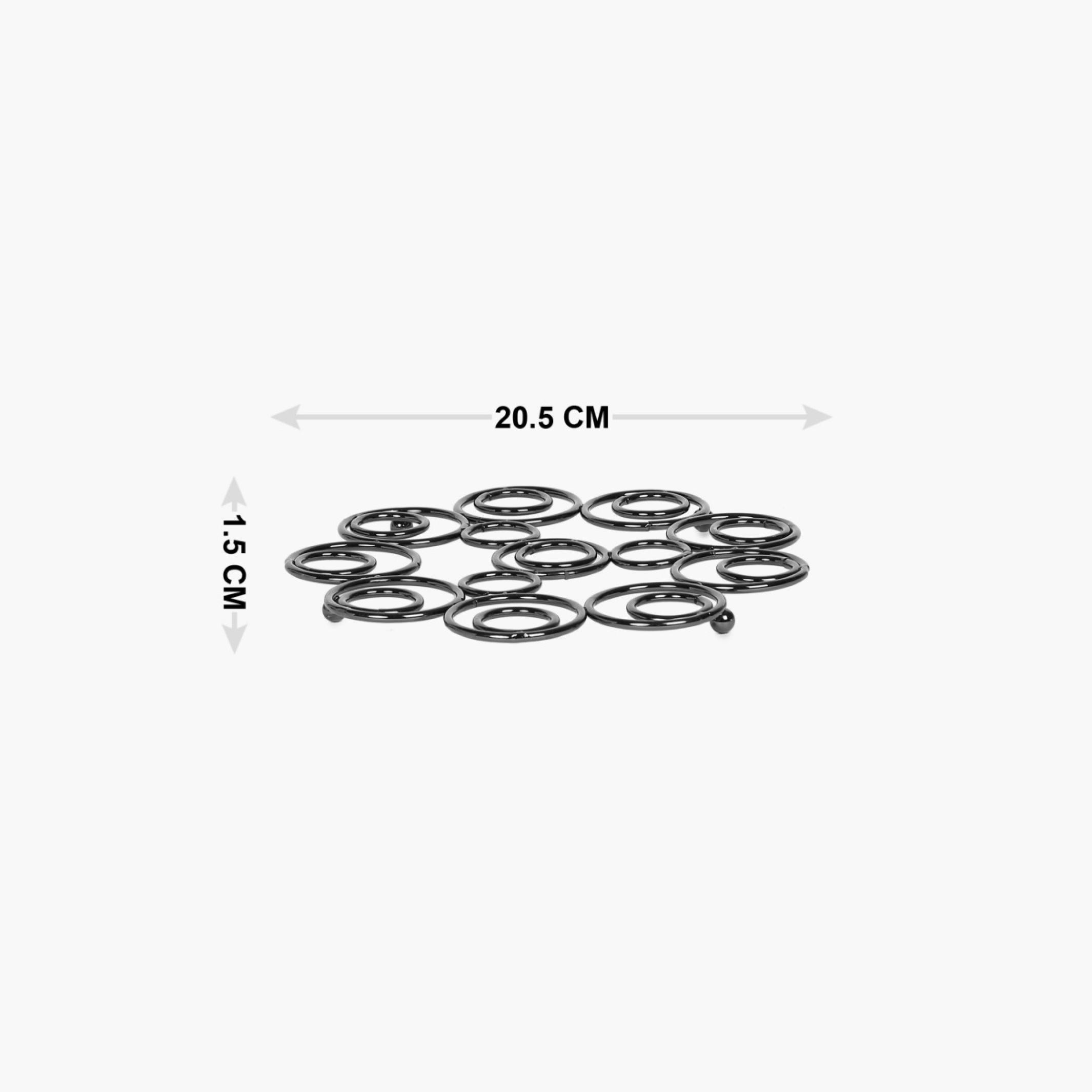 Gravel Solid Trivets - Stainless Steel -  Trivet - 20.5 cm x 20.5 cm x 1.5 cm - Black in Black