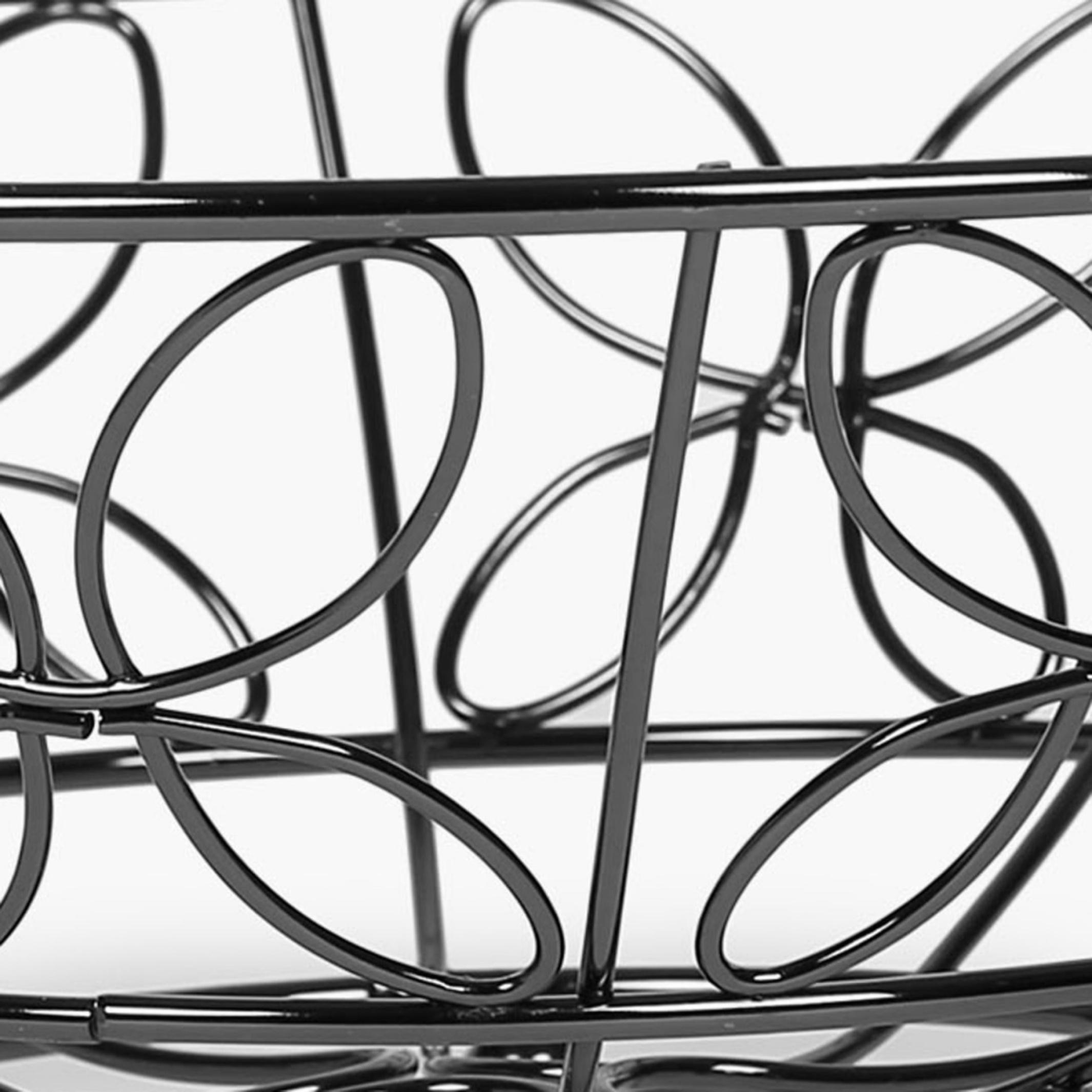Gravel Nickel Stainless Steel Fruit Basket in Black