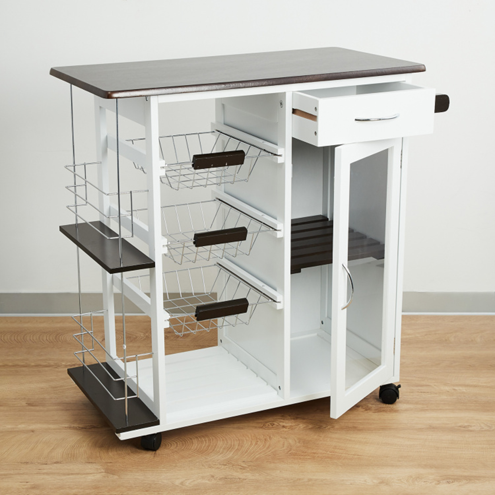 Tranzit 3-Tier Kitchen Trolley in White