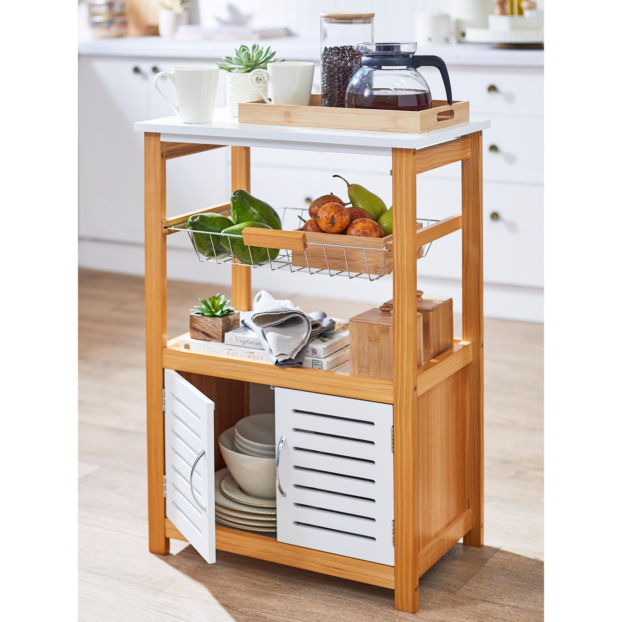 Tranzit Wooden Storage Kitchen Trolley in Brown