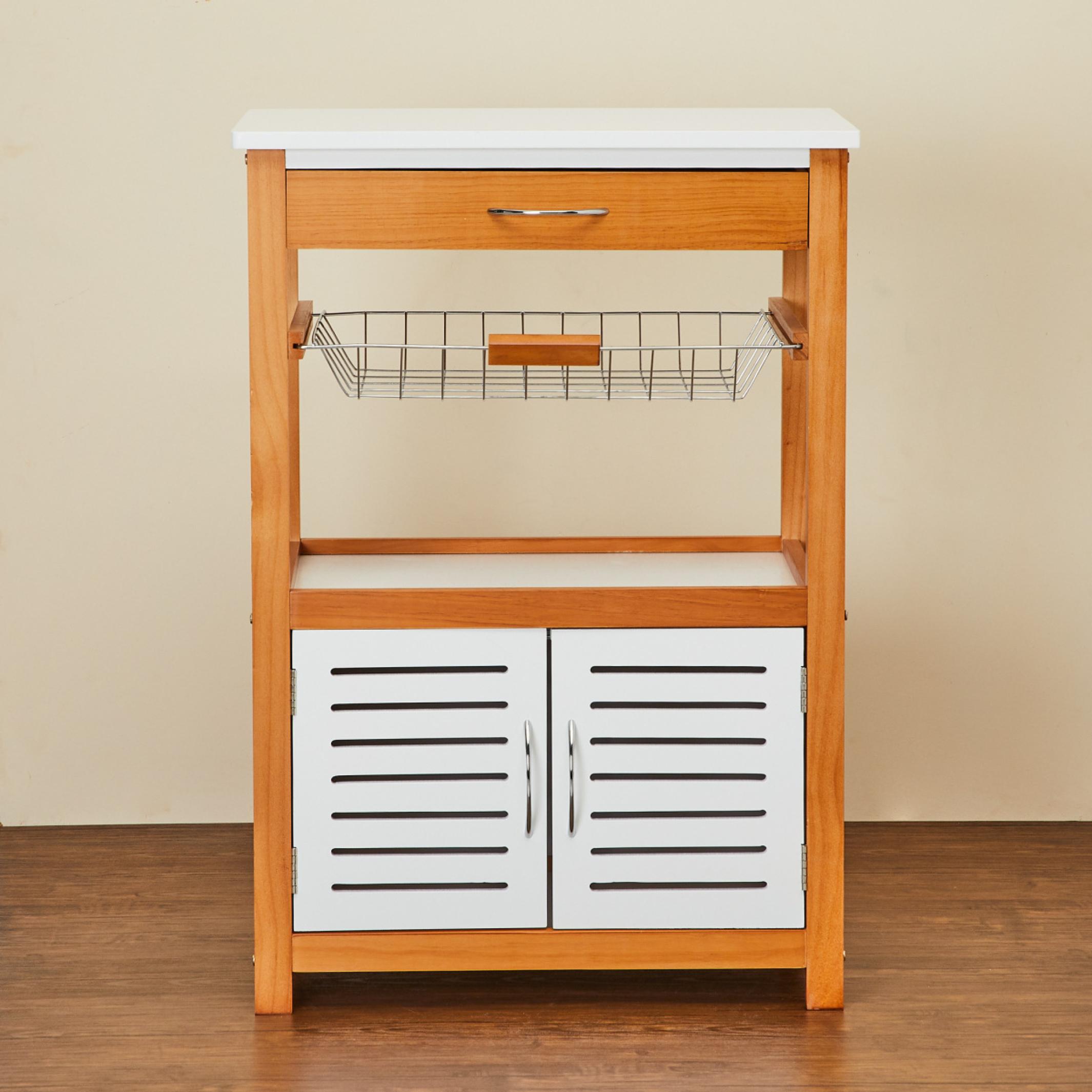 Tranzit Wooden Storage Kitchen Trolley in Brown