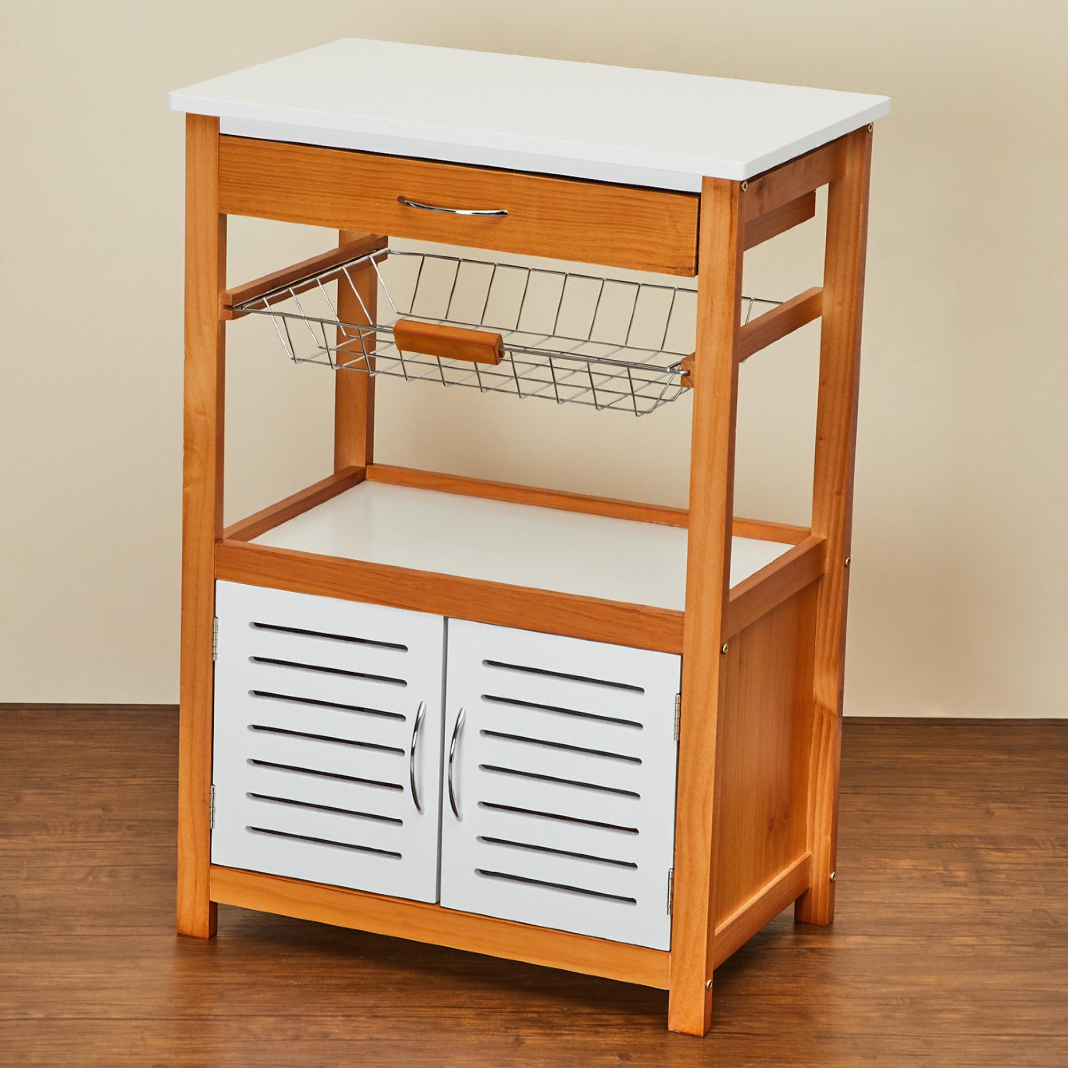 Tranzit Wooden Storage Kitchen Trolley in Brown