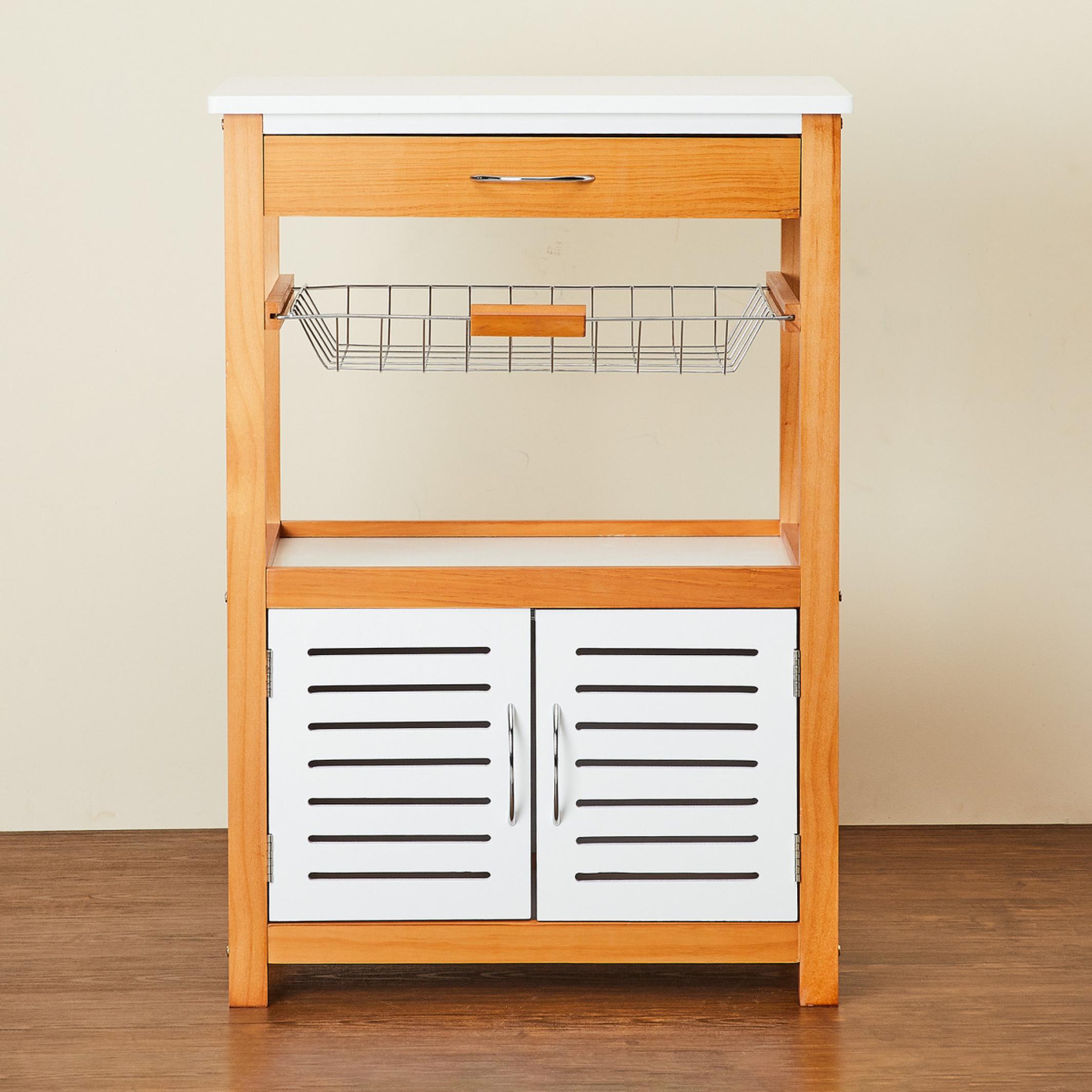 Tranzit Wooden Storage Kitchen Trolley in Brown