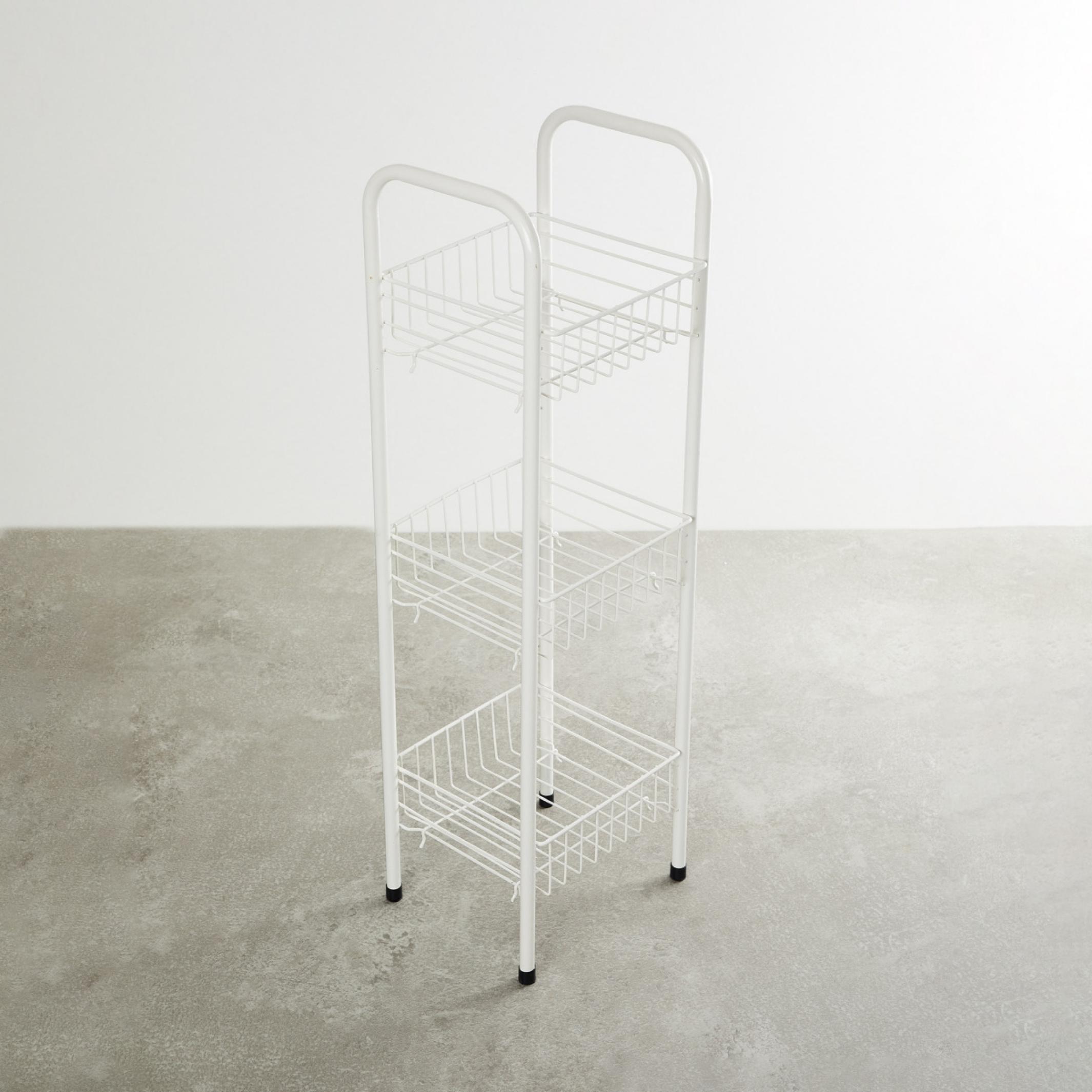 Trenton Solid  Three Tier Kitchen Basket - Metal - Kitchen Basket 23 cm x 20 cm x 76 cm -Beige in Beige