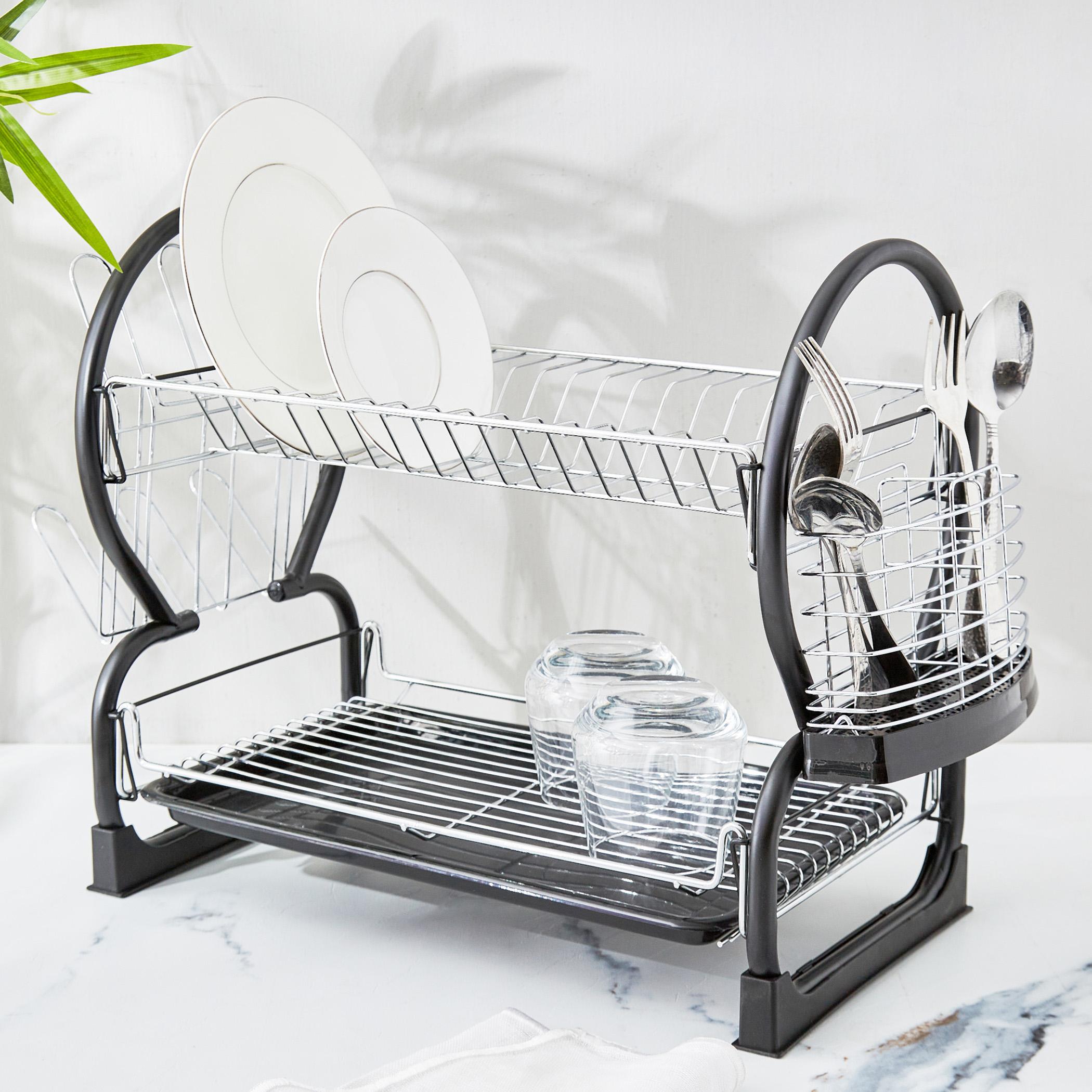 Orion Metal 2-Tier Dish Rack in Silver