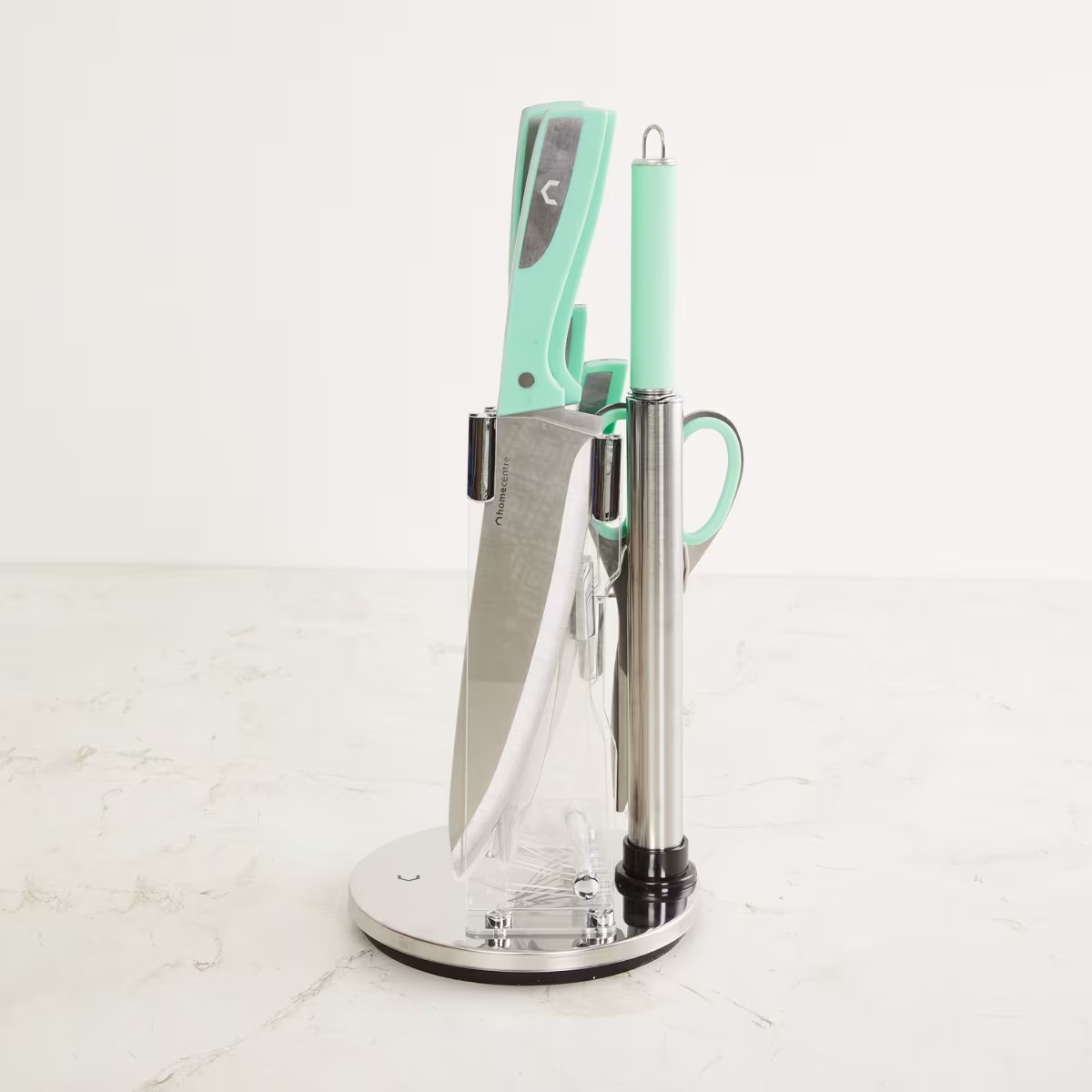 Chef Special 8Pcs Stainless Steel Rotating Knives Set in Teal