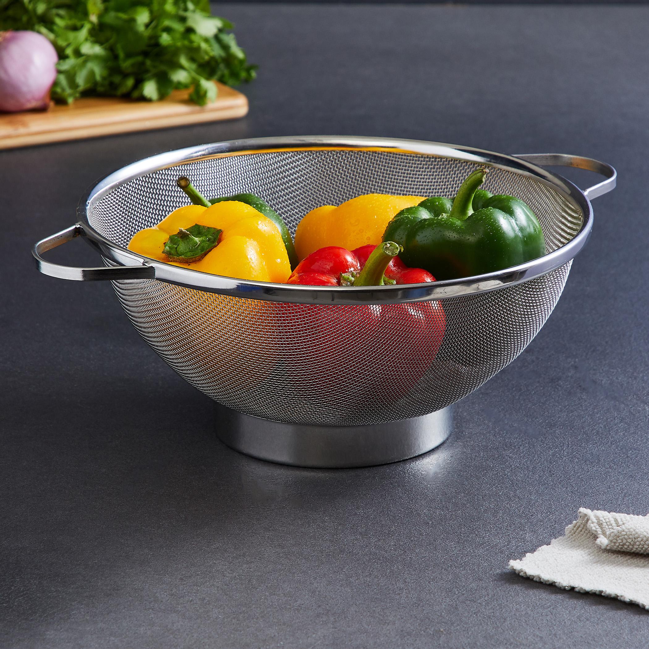 Ferrit Stainless Steel Colander Basket in Silver