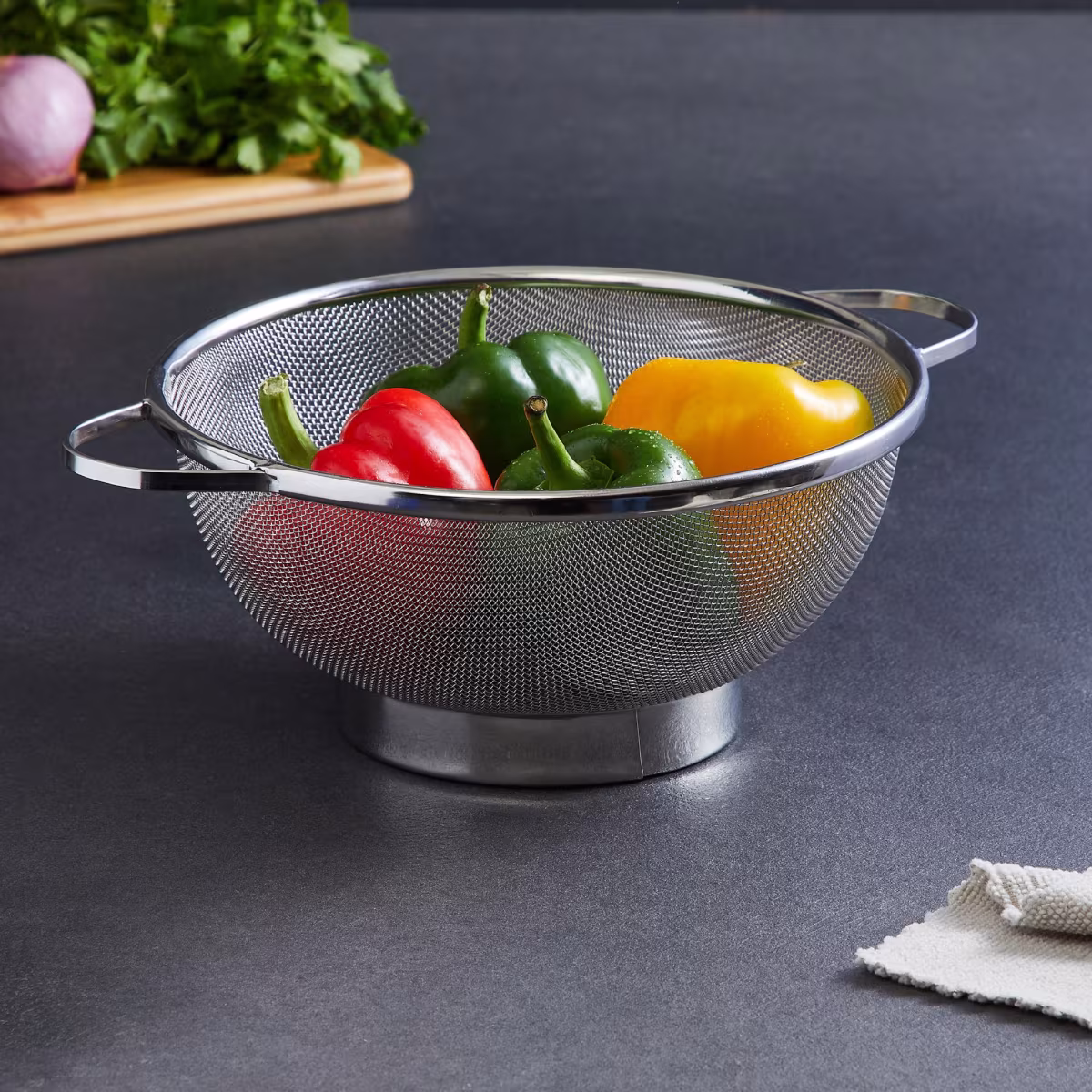 Ferrit Stainless Steel Colander Basket in Silver