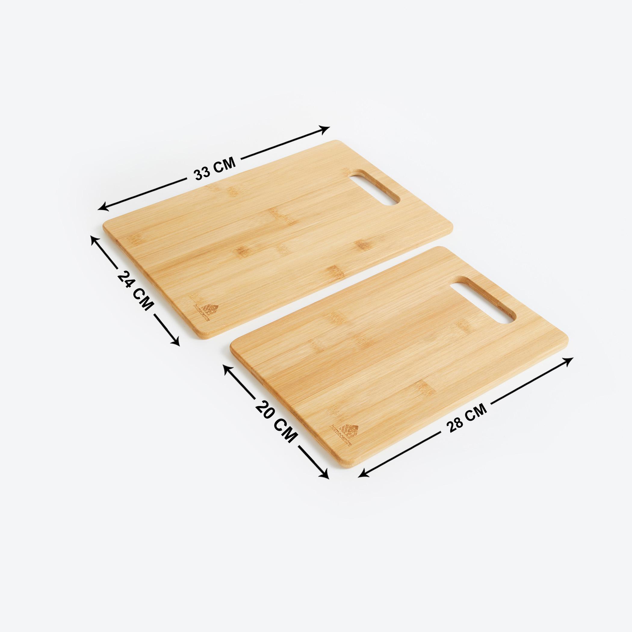 Spinel Set of 2 Bamboo Chopping Boards in Brown