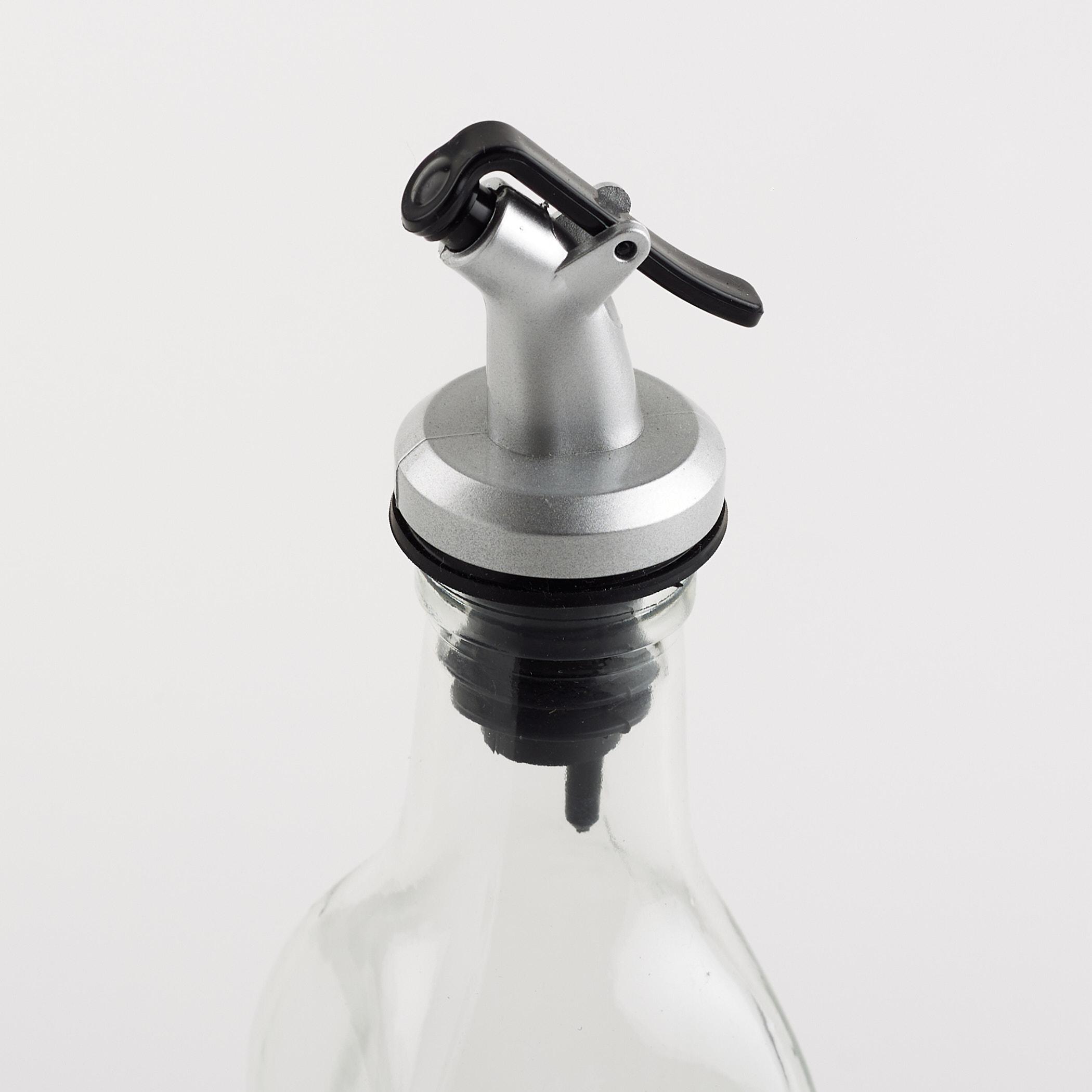 Pacific Blithe Set of 2 Glass Oil Bottles with Stand - 500ml in Transparent