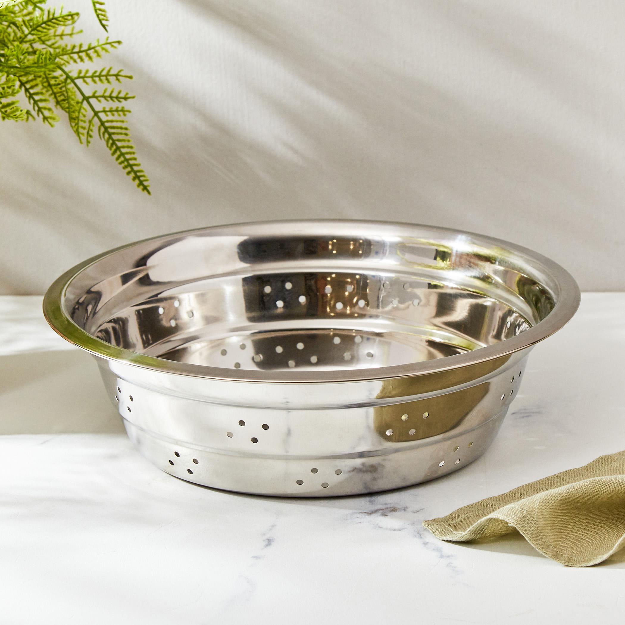 Blithe Stainless Steel Colander in Silver