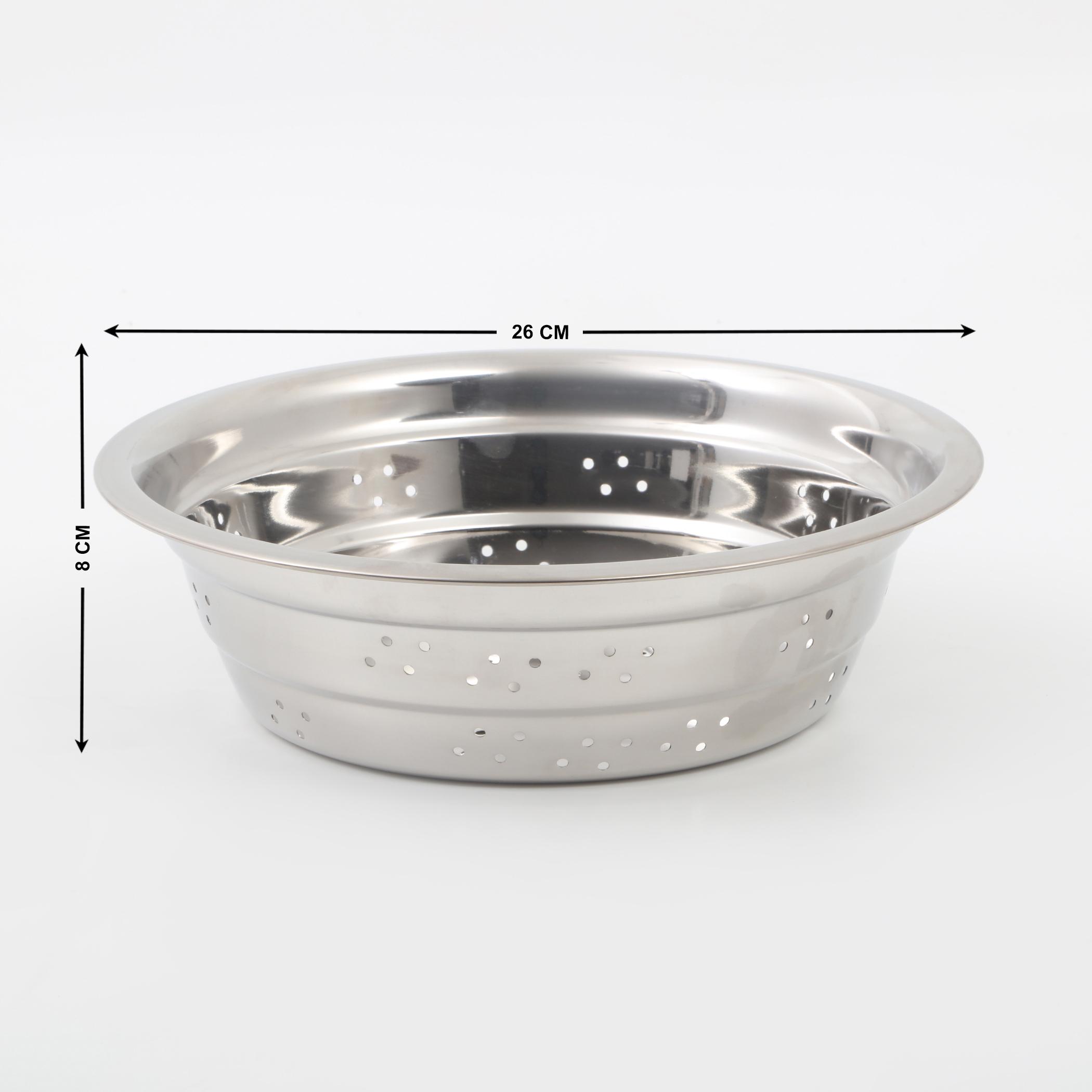 Blithe Stainless Steel Colander in Silver