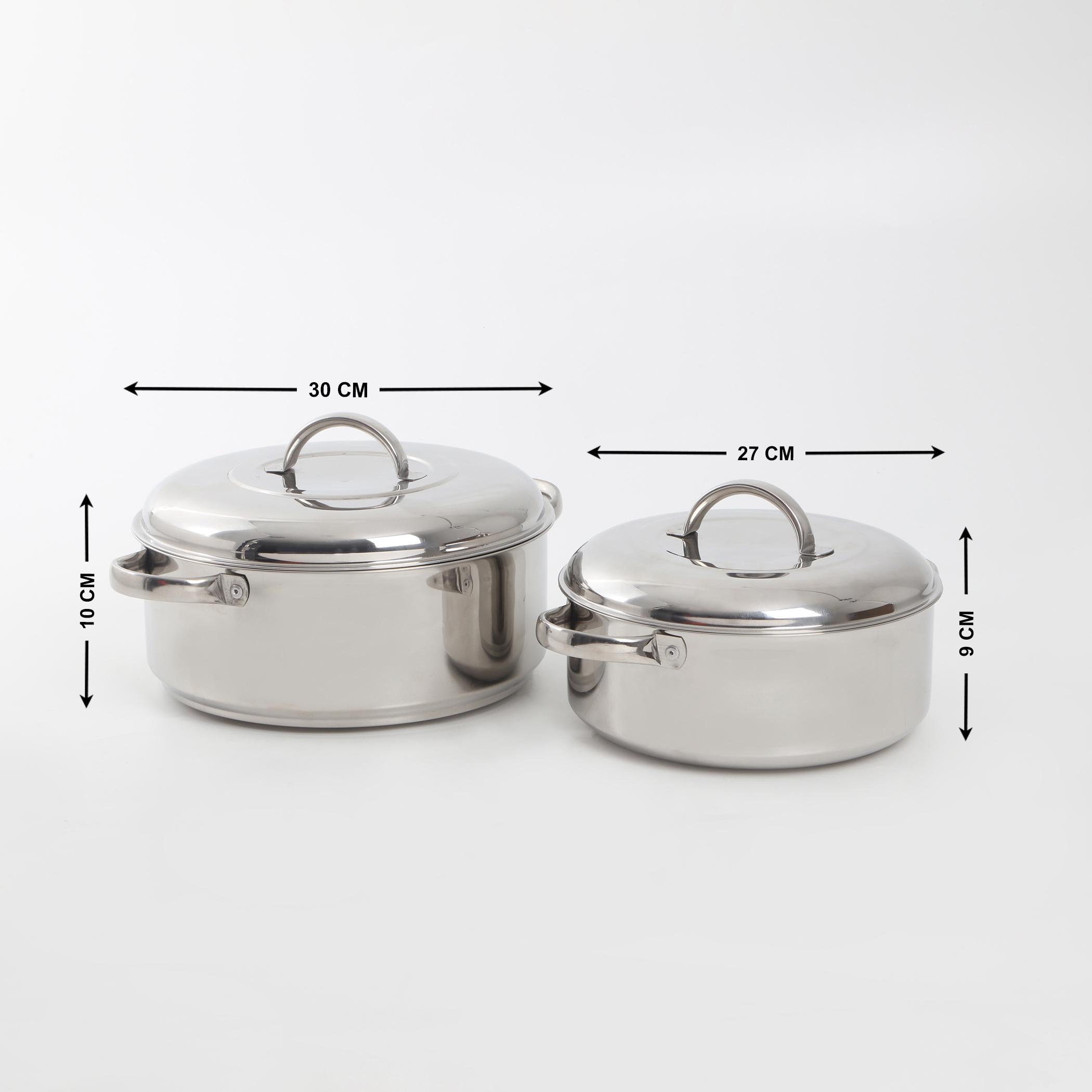 Rivago Claw Set of 2 Stainless Steel Insulated Casseroles in Silver