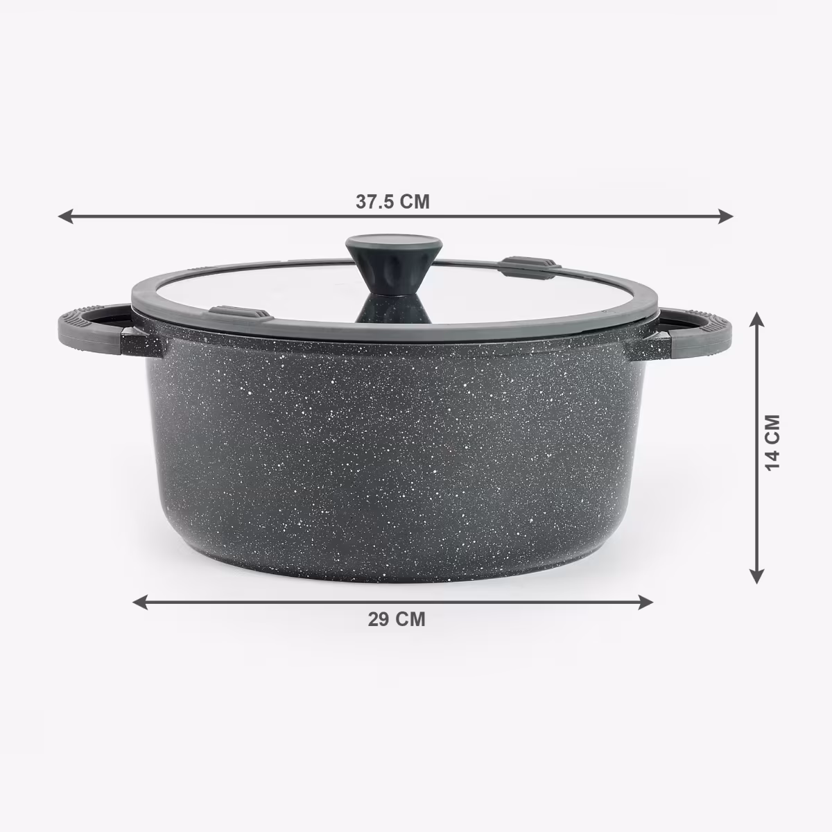 Marshmallow Adele Aluminium Non-Stick Casserole with Lid - 6.8L in Grey