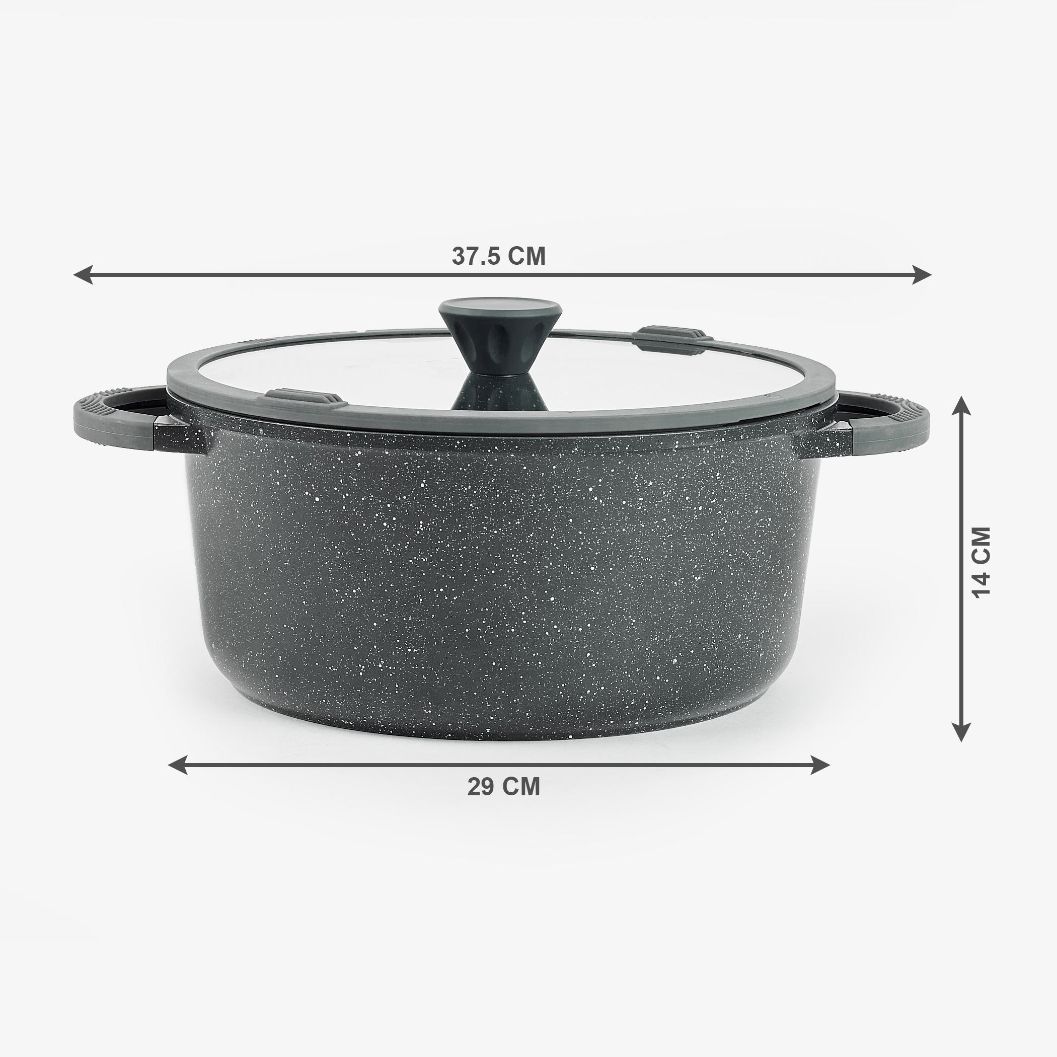 Marshmallow Adele Aluminium Non-Stick Casserole with Lid - 6.8L in Grey