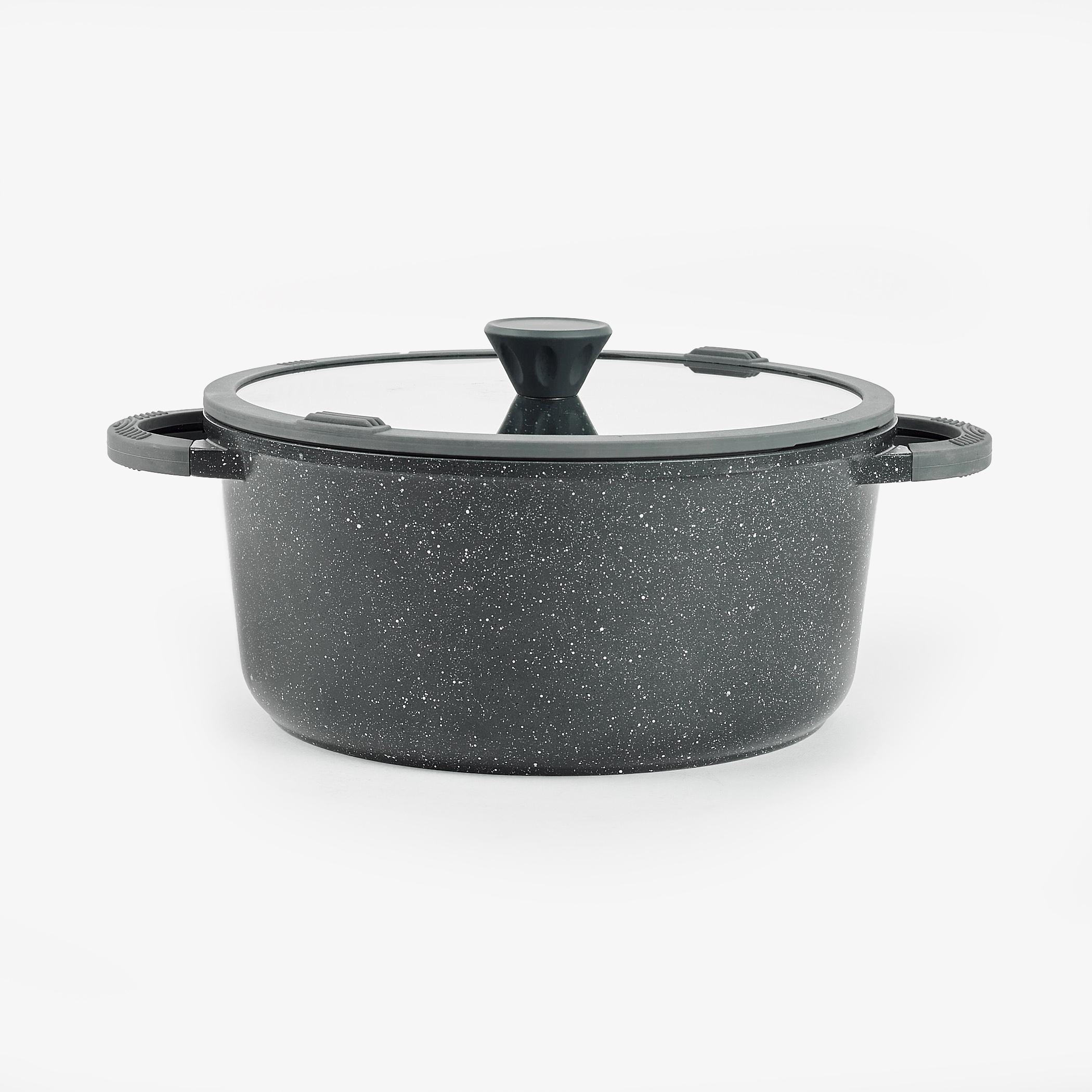 Marshmallow Adele Aluminium Non-Stick Casserole with Lid - 6.8L in Grey