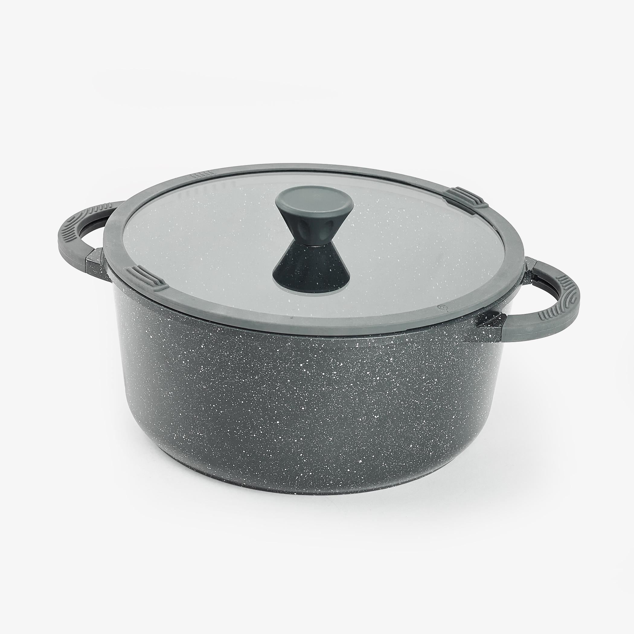 Marshmallow Adele Aluminium Non-Stick Casserole with Lid - 6.8L in Grey